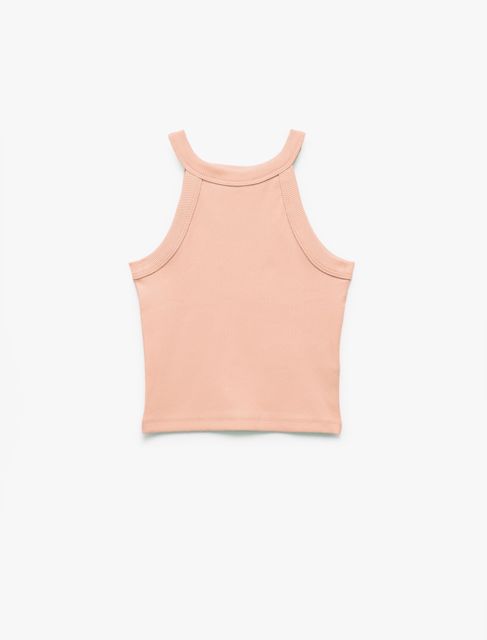 Kız Çocuk Pamuklu Kolsuz Halter Yaka Slim Fit Crop Atlet