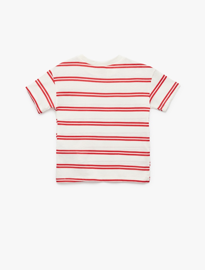 Erkek Bebek Pamuklu Kısa Kollu Baskılı Bisiklet Yaka Tişört