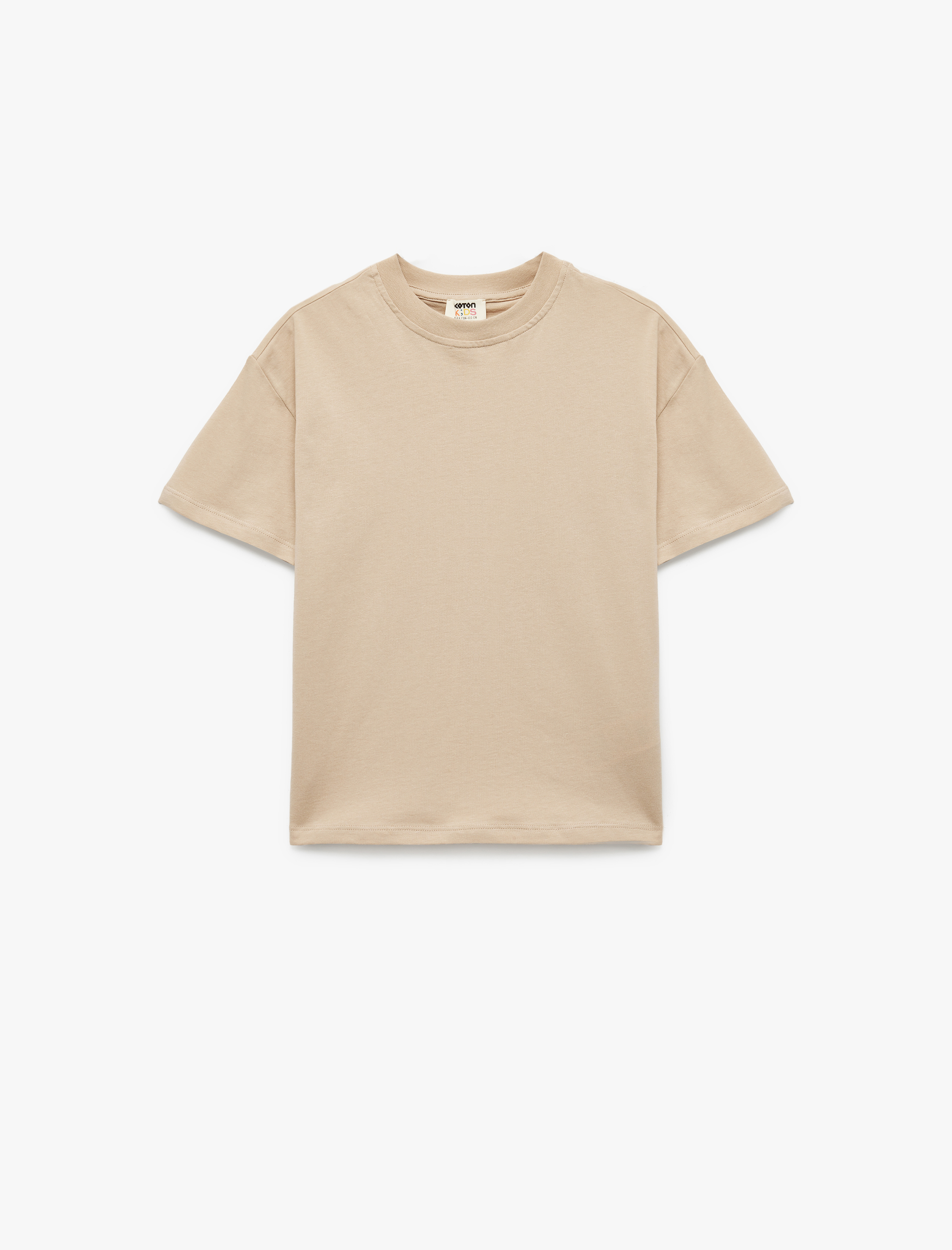  Erkek Çocuk Pamuklu Kısa Kollu Bisiklet Yaka Basic Oversize Tişört