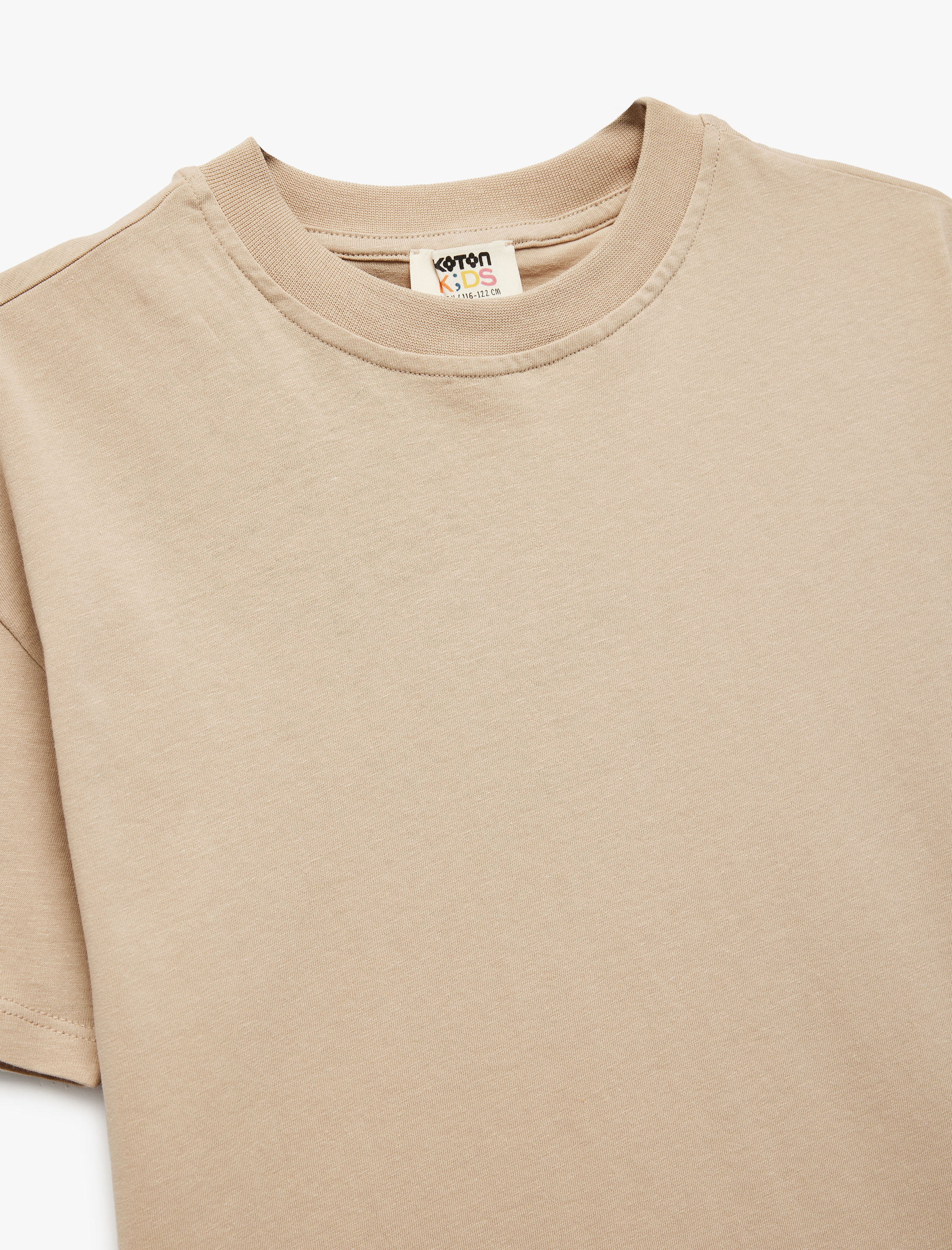  Erkek Çocuk Pamuklu Kısa Kollu Bisiklet Yaka Basic Oversize Tişört