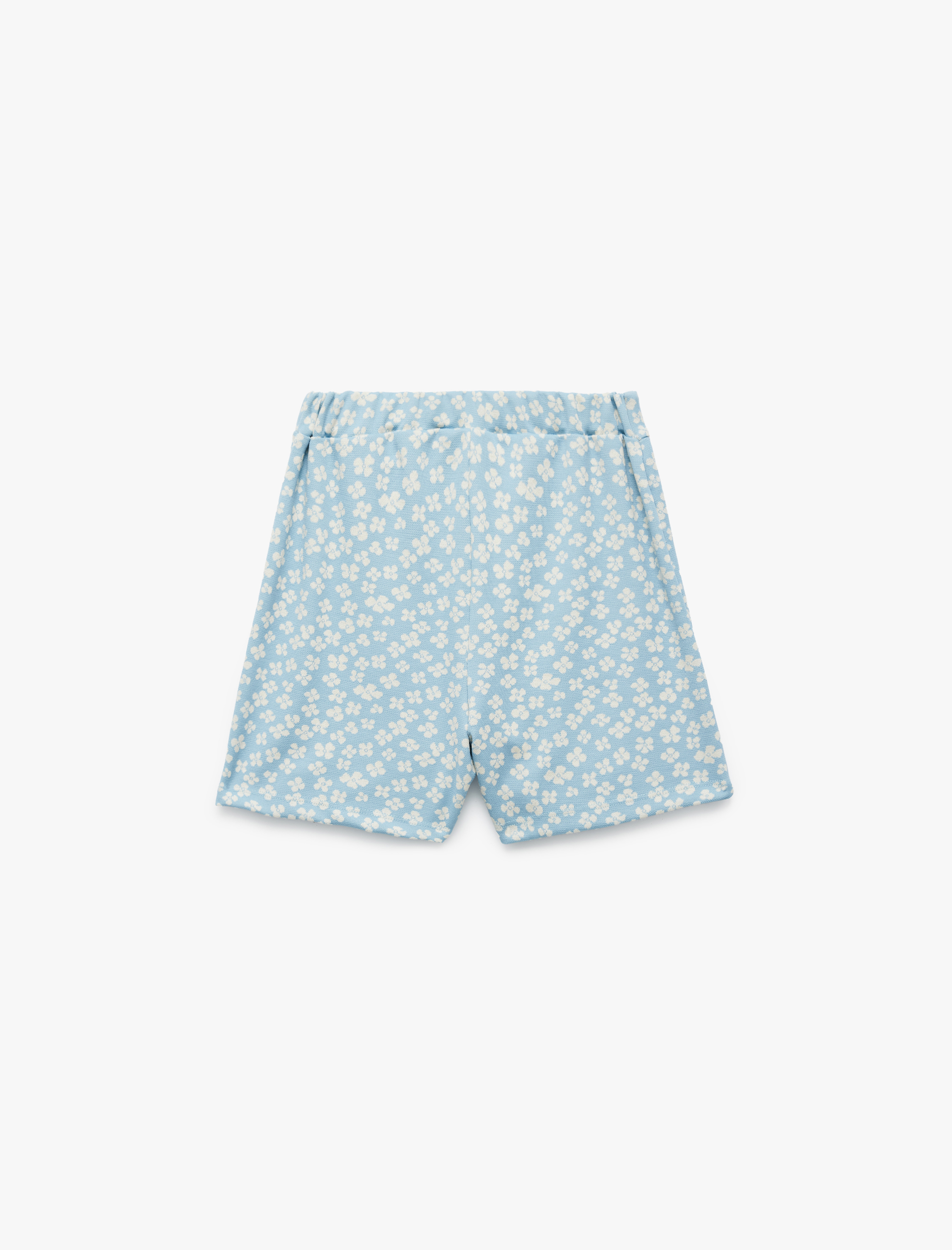  Kız Çocuk Pamuk Karışımlı Çiçek Desenli Şort Etek