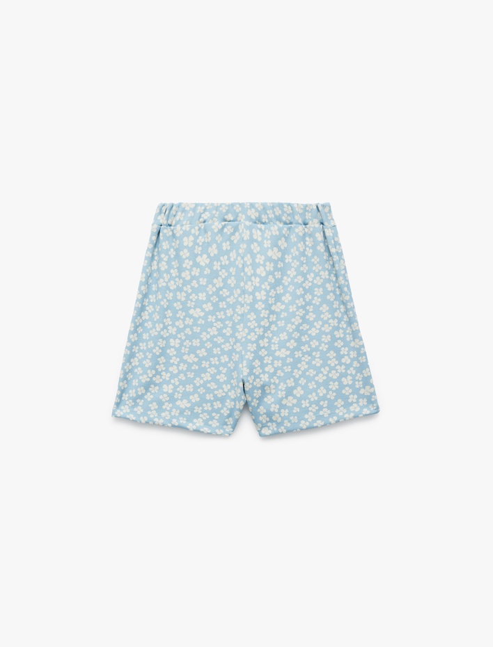 Kız Çocuk Pamuk Karışımlı Çiçek Desenli Şort Etek