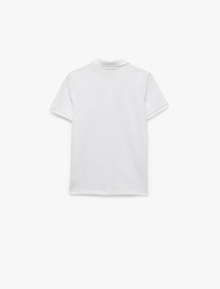 Erkek Çocuk Pamuklu Düğmeli Kısa Kollu Basic Polo Yaka Tişört