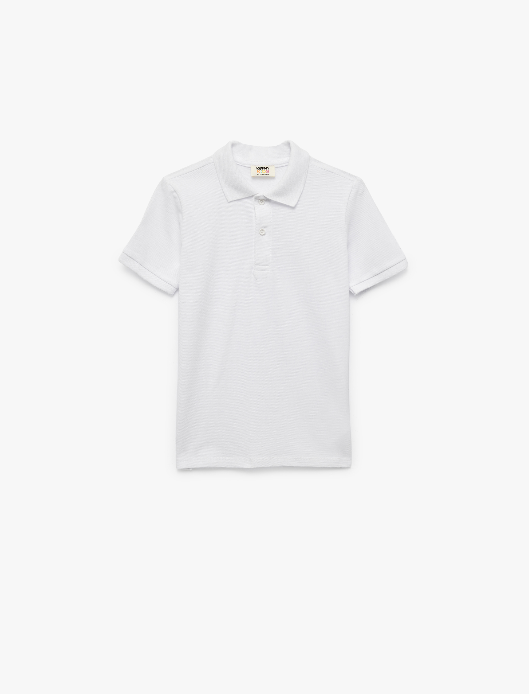  Erkek Çocuk Pamuklu Düğmeli Kısa Kollu Basic Polo Yaka Tişört