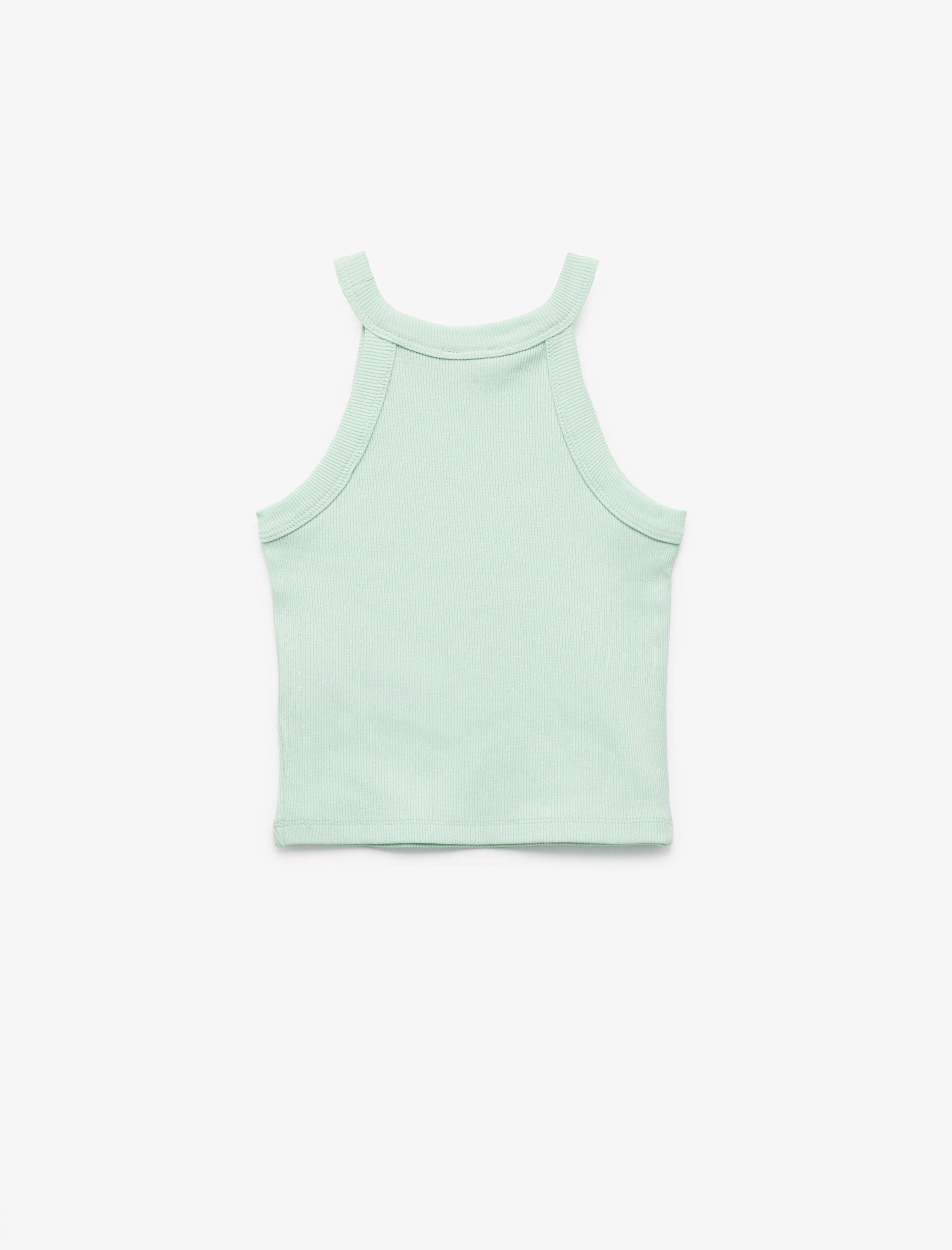  Kız Çocuk Pamuklu Kolsuz Halter Yaka Slim Fit Crop Atlet