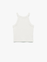 Pamuklu Kolsuz Halter Yaka Slim Fit Crop Atlet