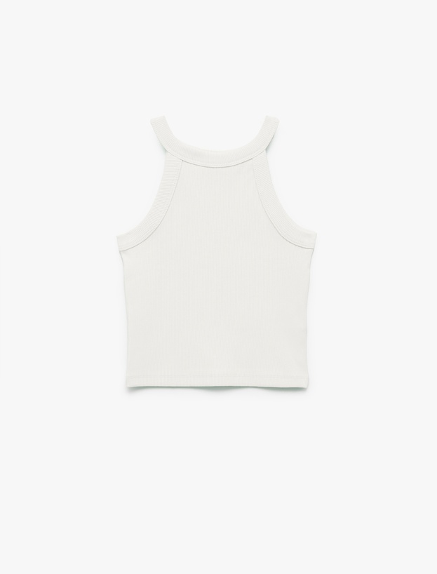 Pamuklu Kolsuz Halter Yaka Slim Fit Crop Atlet_0