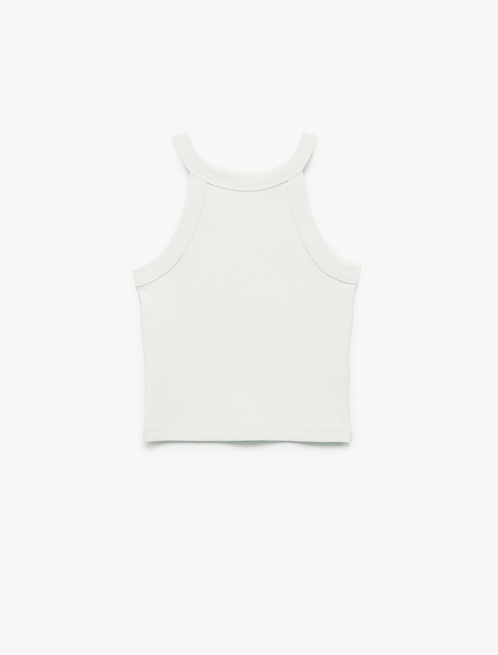 Kız Çocuk Pamuklu Kolsuz Halter Yaka Slim Fit Crop Atlet