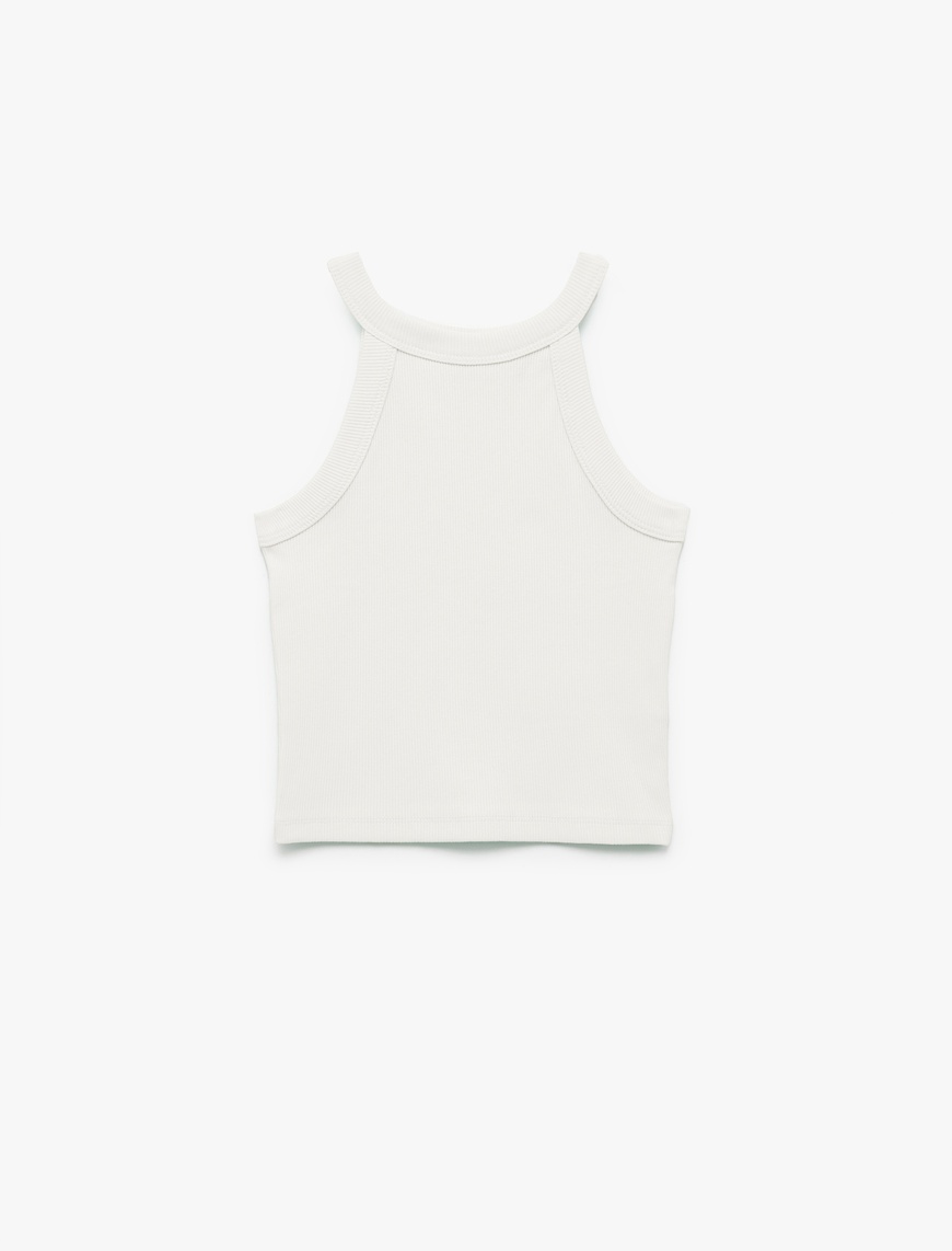  Kız Çocuk Pamuklu Kolsuz Halter Yaka Slim Fit Crop Atlet