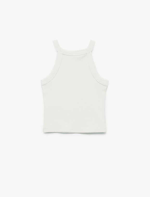 Pamuklu Kolsuz Halter Yaka Slim Fit Crop Atlet_1