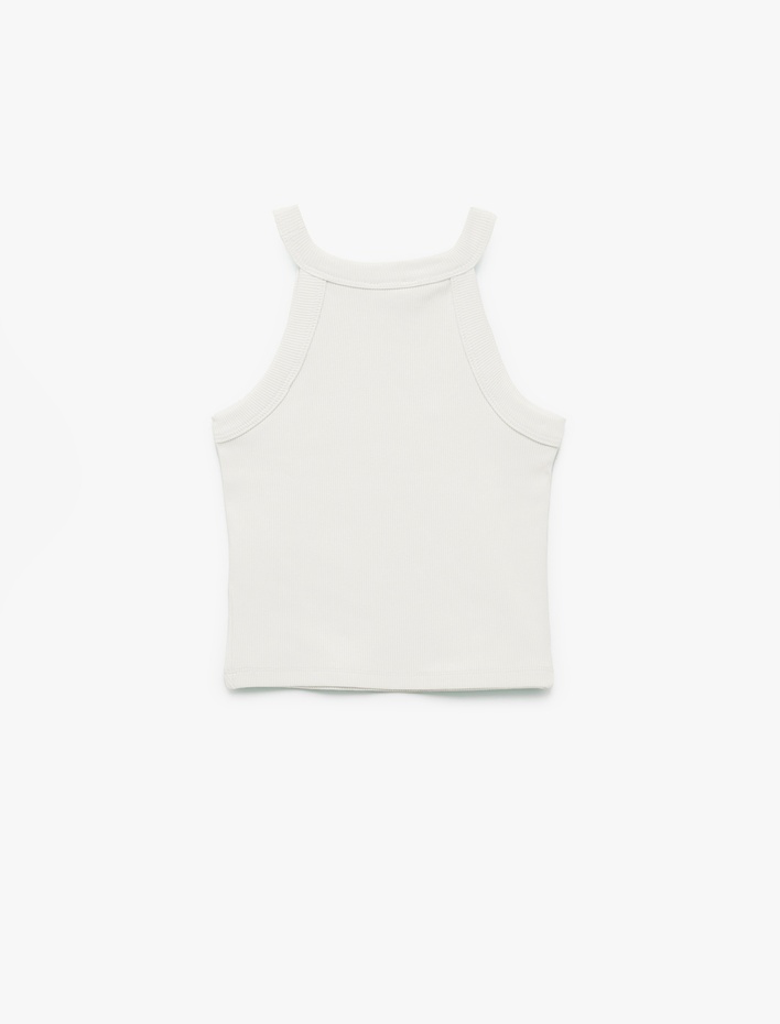 Kız Çocuk Pamuklu Kolsuz Halter Yaka Slim Fit Crop Atlet