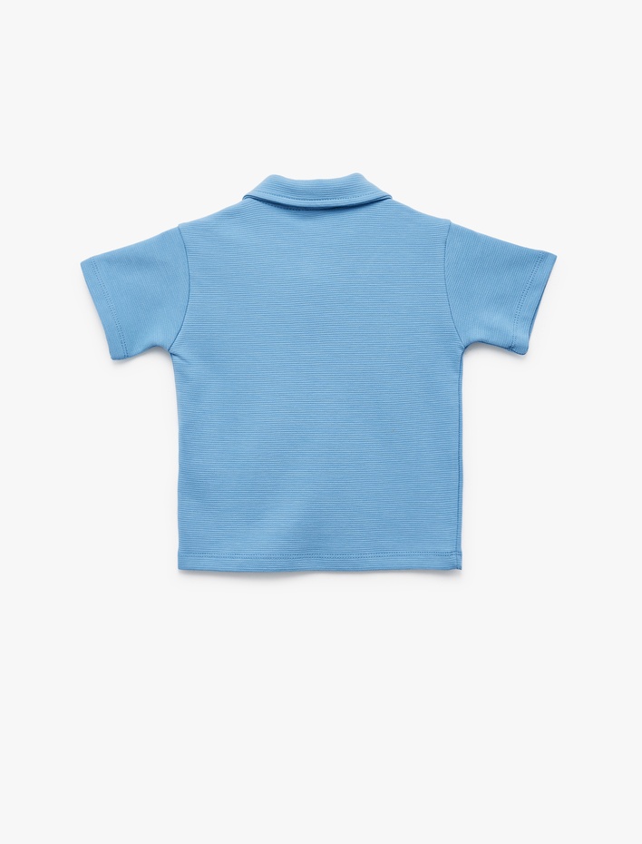 Erkek Bebek Pamuklu Düğmeli Polo Yaka Kısa Kollu Tişört