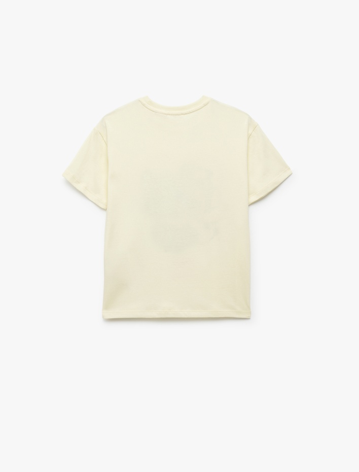 Kız Çocuk Lisanslı Kısa Kollu Bisiklet Yaka Pamuklu Stitch Tişört