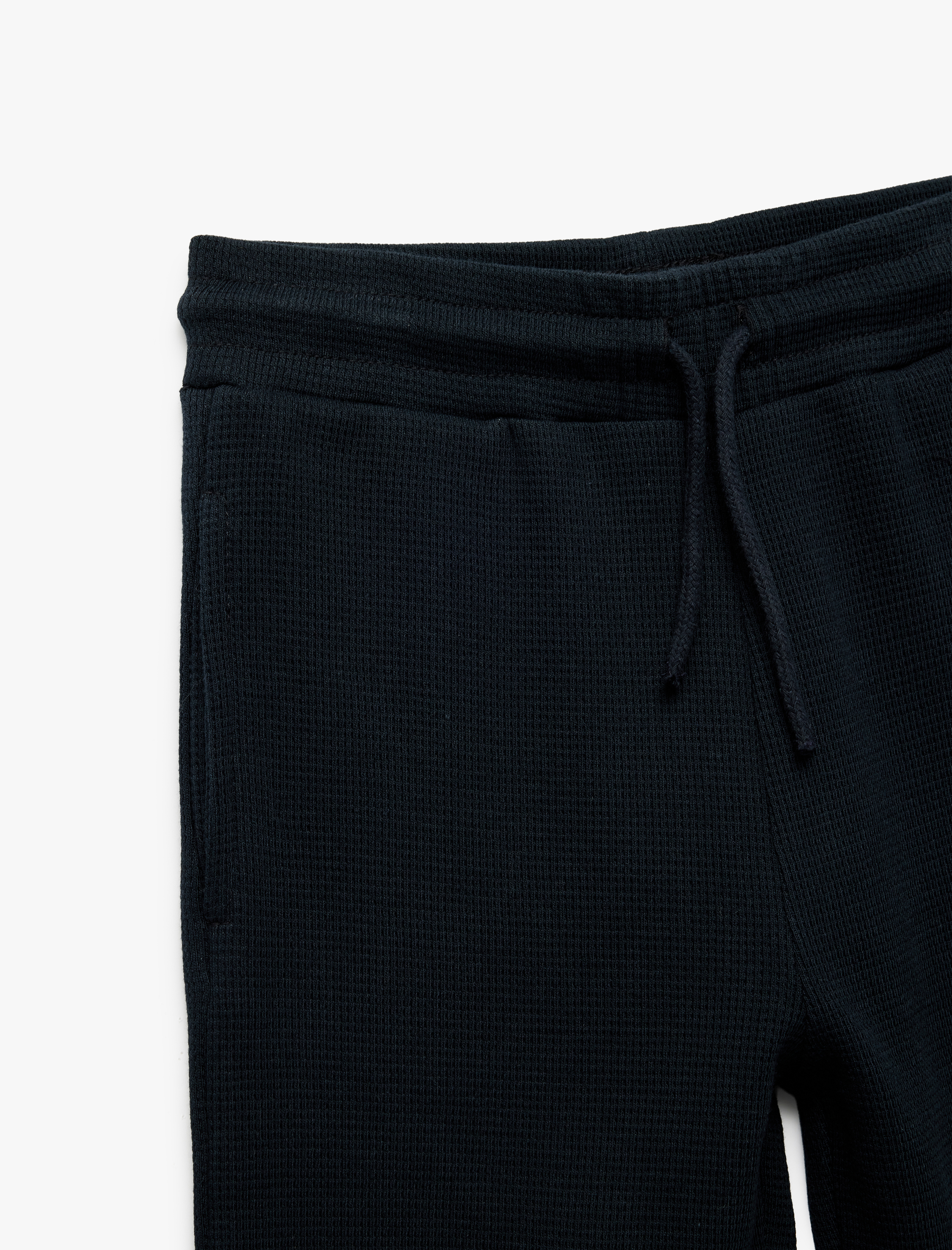  Erkek Çocuk Pamuklu Beli Bağcıklı Dokulu Basic Jogger Okul Eşofman Altı