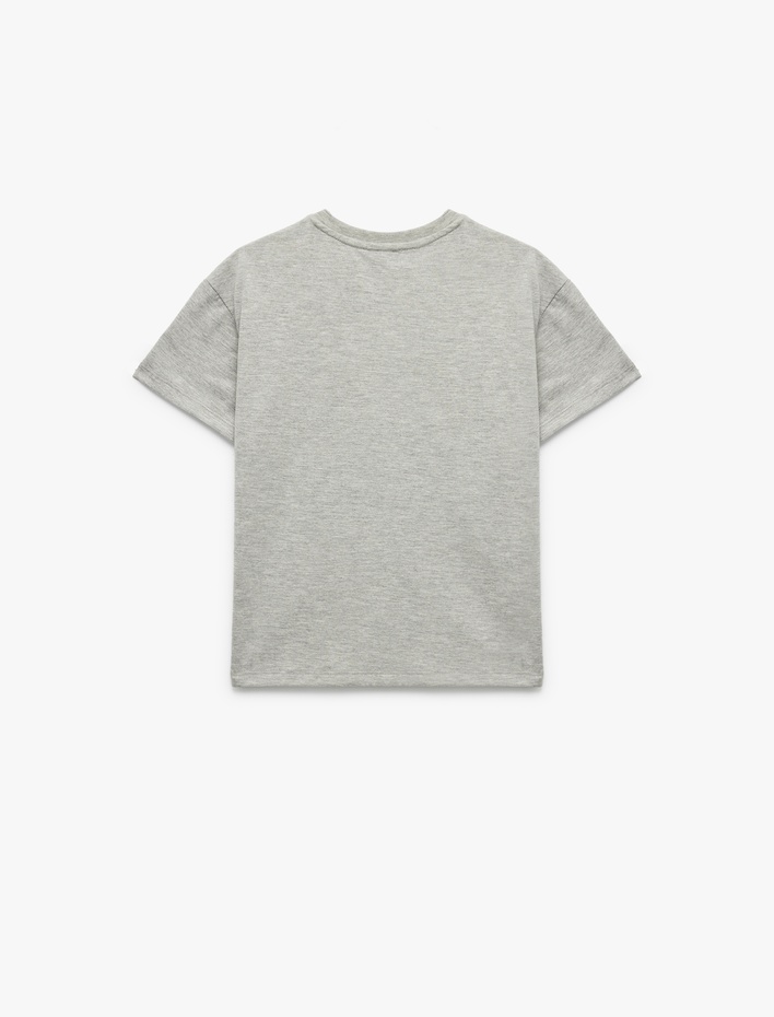 Erkek Çocuk Köpek Baskılı Kısa Kollu Bisiklet Yaka Tişört