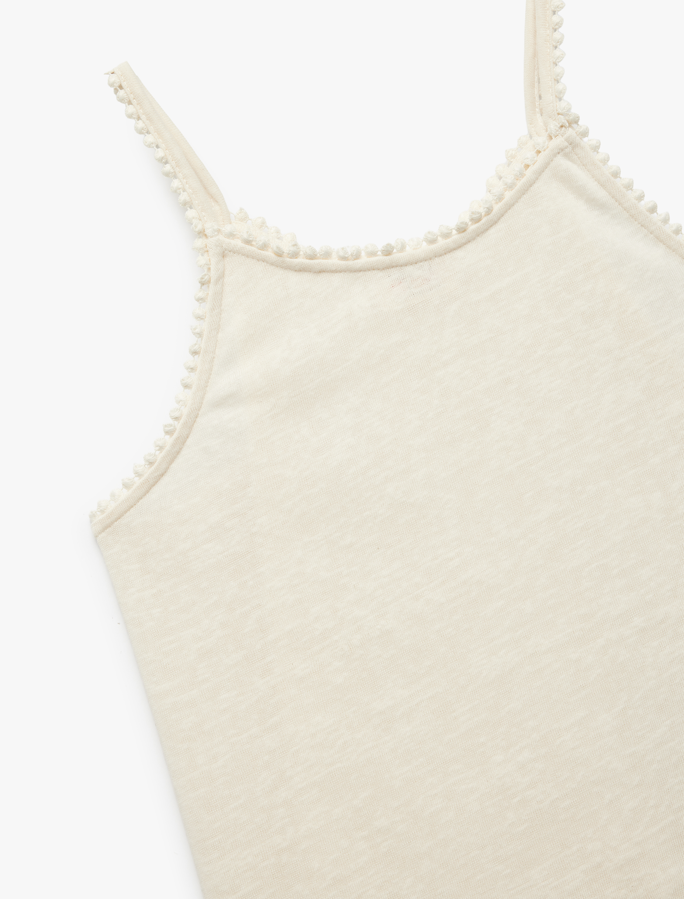  Kız Çocuk Bisiklet Yaka Dantel Detaylı Askılı Atlet