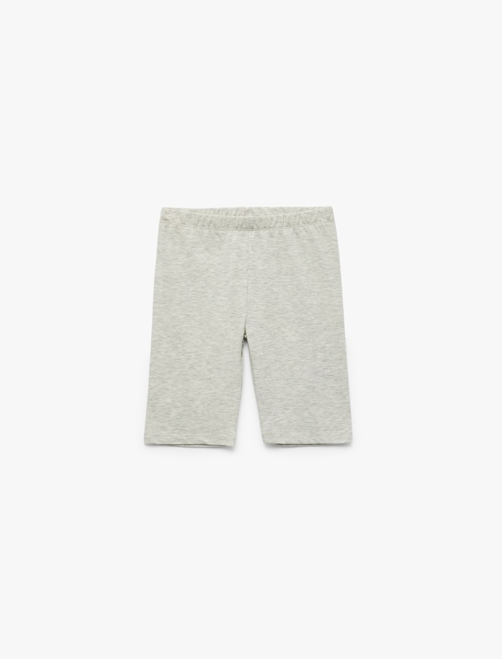 Kız Çocuk Pamuk Karışımlı Beli Lastikli 2'li Kapri Tayt Seti