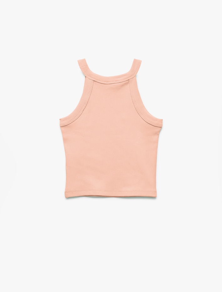 Kız Çocuk Pamuklu Kolsuz Halter Yaka Slim Fit Crop Atlet