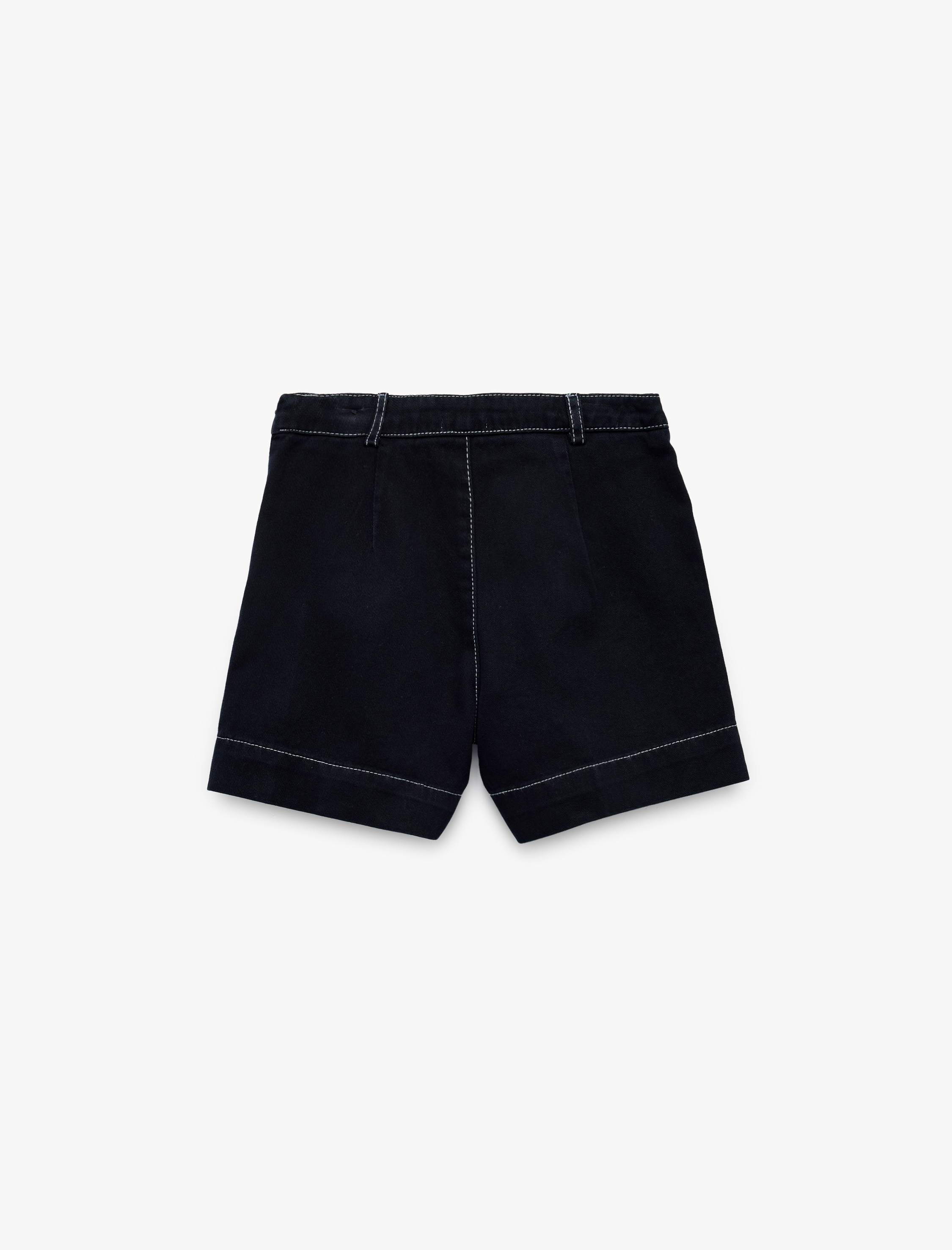  Kız Çocuk Pamuklu Cepli Dikiş Detaylı Bol Kalıp Yüksek Bel Şort