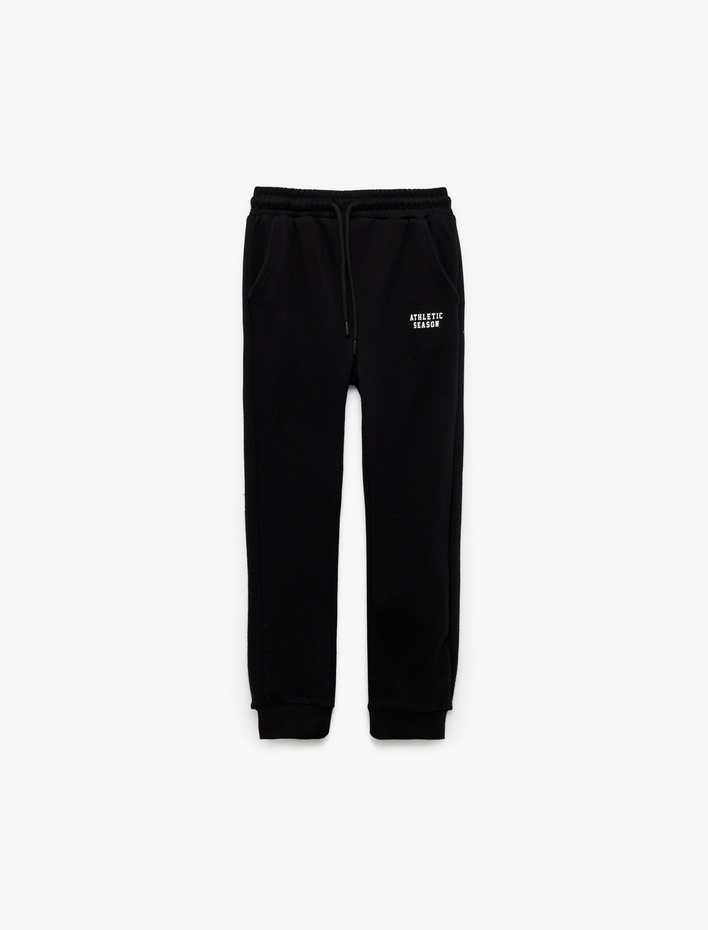 Erkek Çocuk Pamuklu Baskılı Beli Lastikli Jogger Eşofman Altı