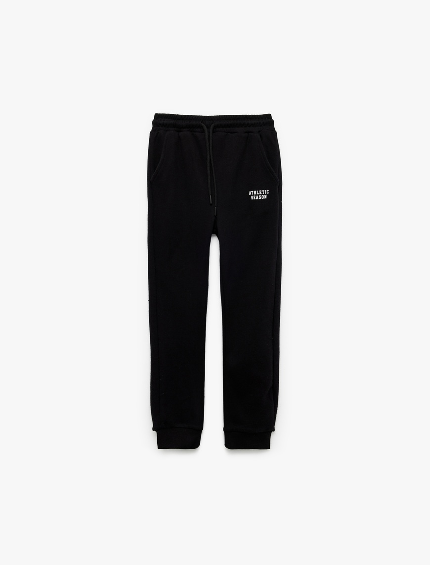  Erkek Çocuk Pamuklu Baskılı Beli Lastikli Jogger Eşofman Altı