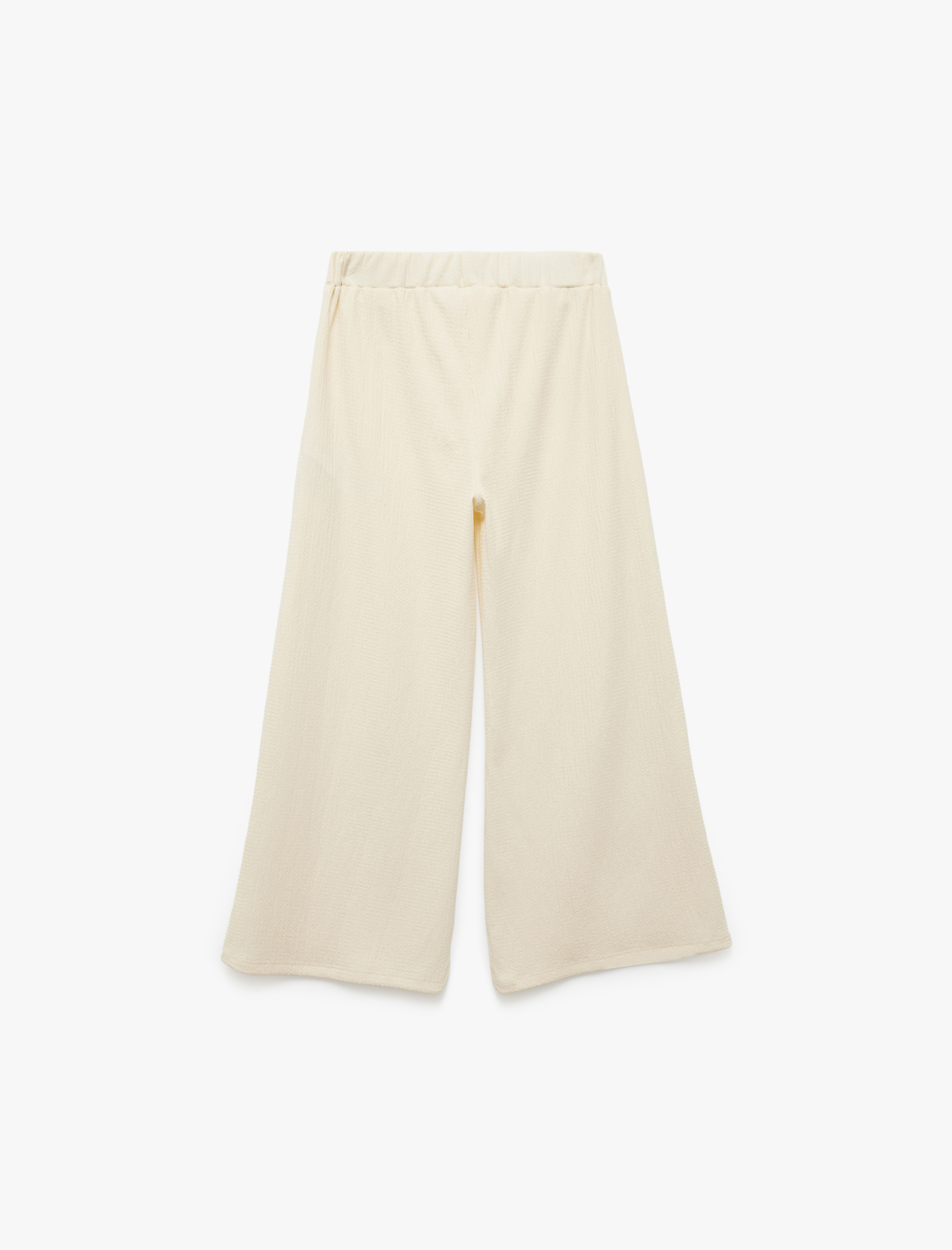  Kız Çocuk Geniş Paça Beli Lastikli Pantolon