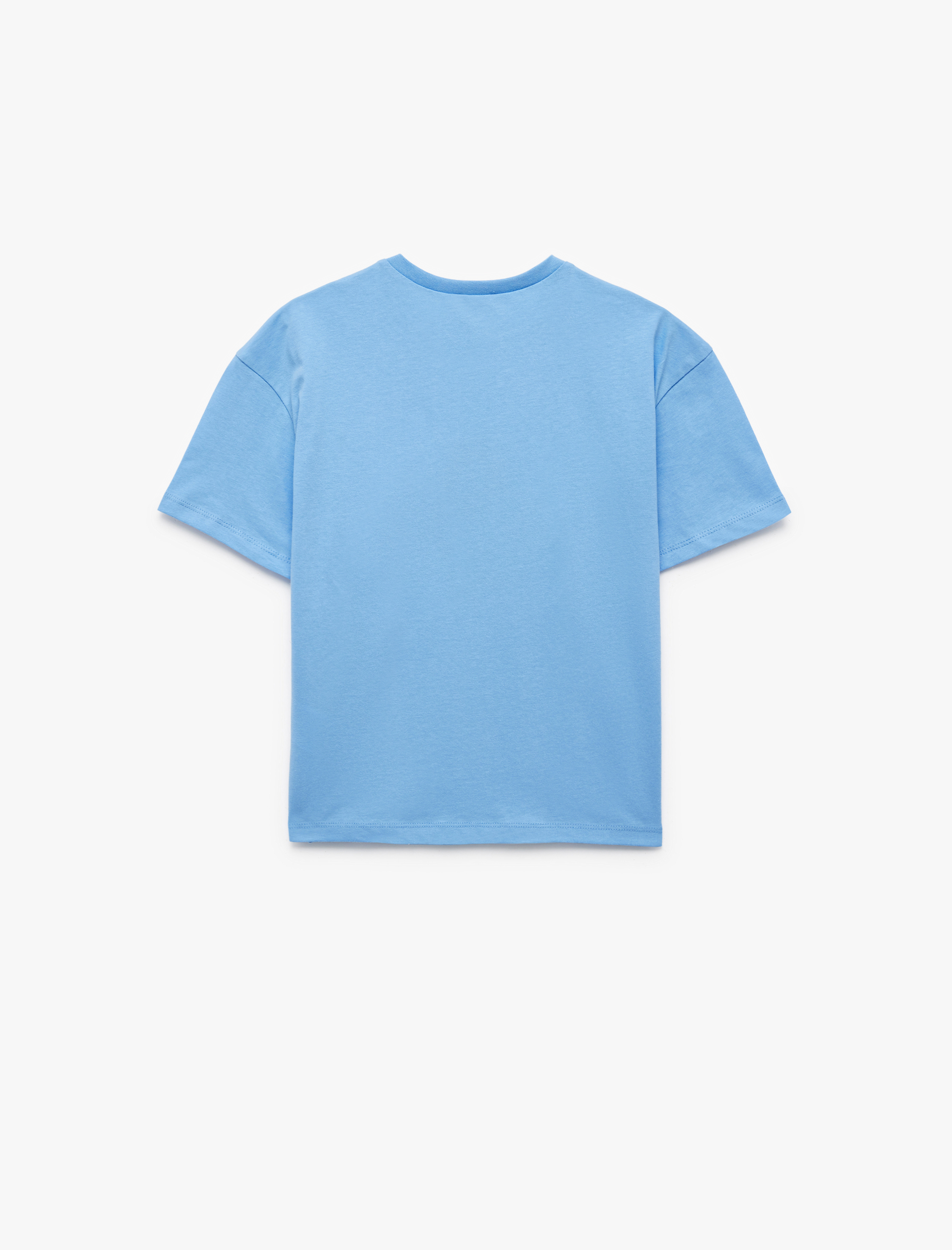  Kız Çocuk Kısa Kollu Bisiklet Yaka Pamuklu Çiçekli Tişört