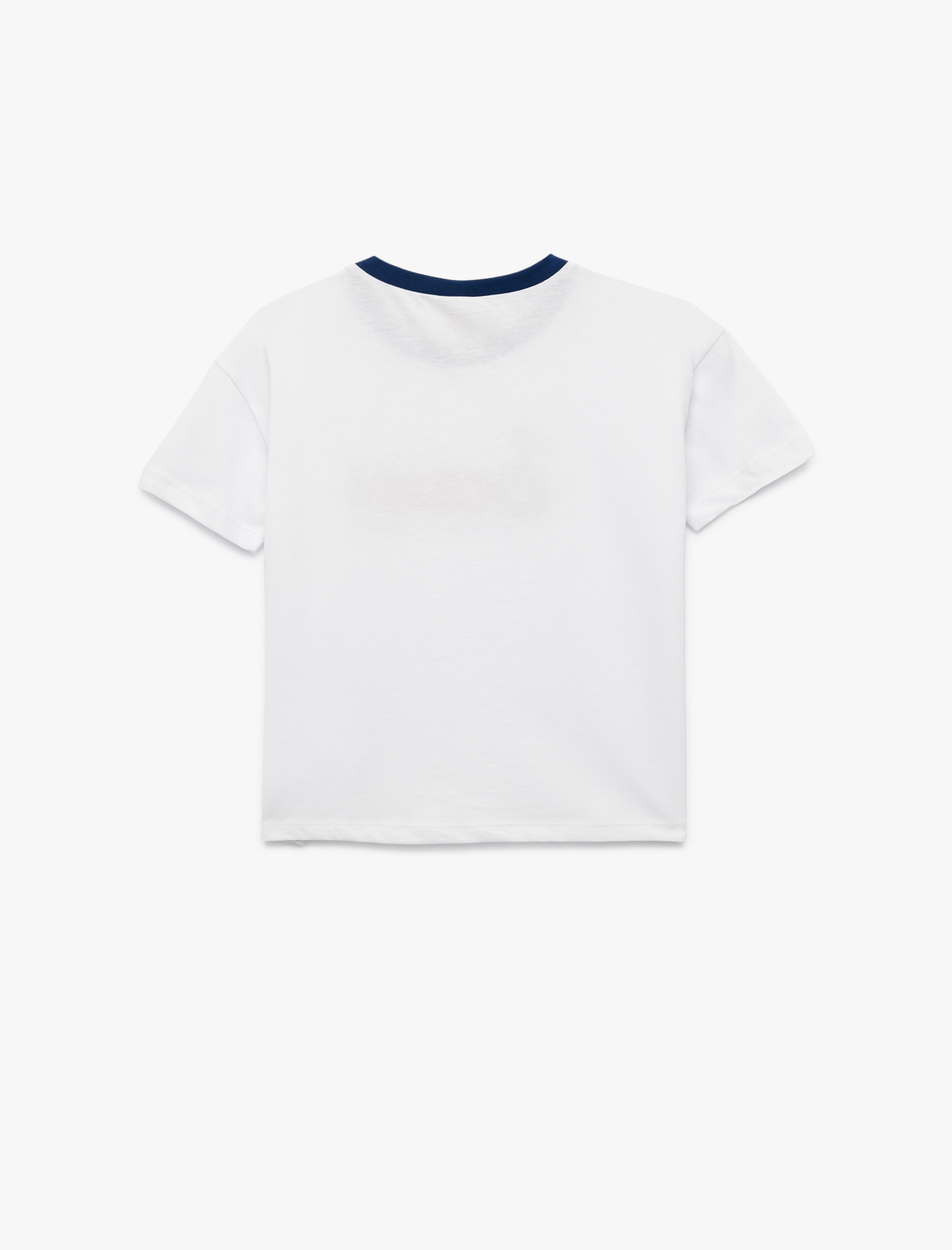  Erkek Bebek Pamuklu Bisiklet Yaka İşlemeli Kısa Kollu Tişört