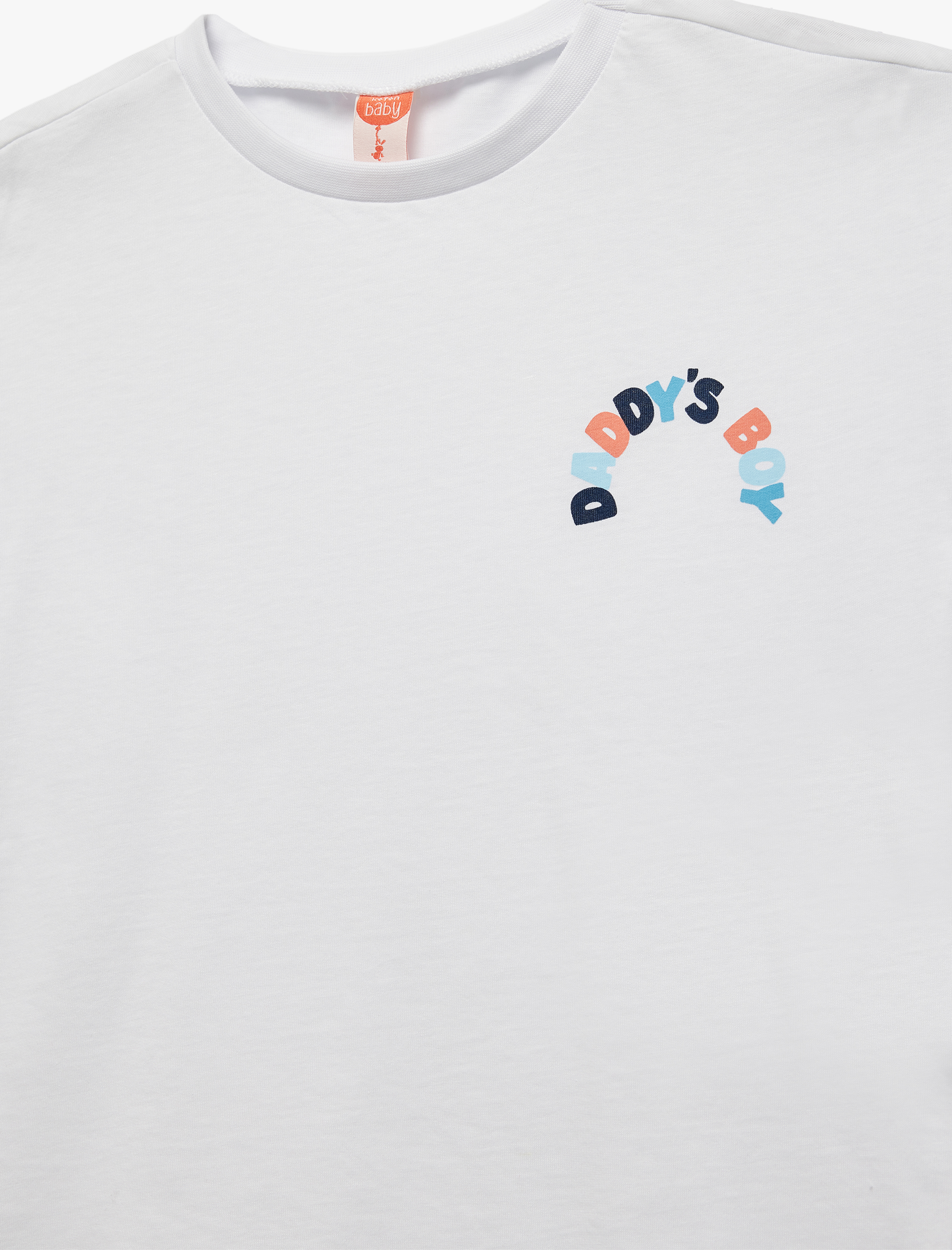  Erkek Bebek Pamuklu Baskılı Kısa Kollu Bisiklet Yaka Tişört