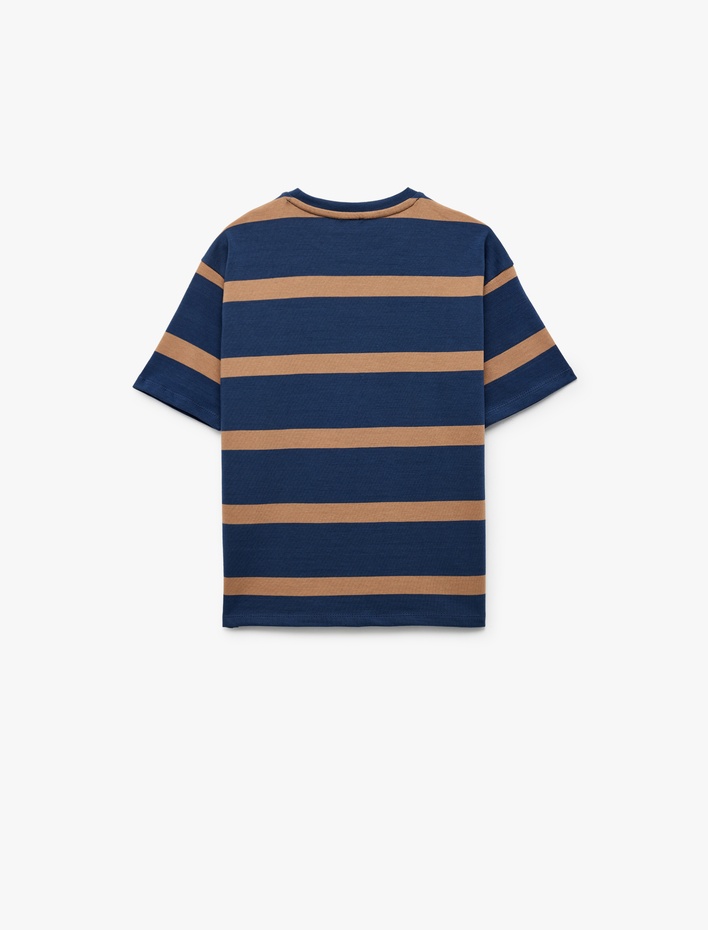 Erkek Çocuk Pamuklu Bisiklet Yaka Kısa Kollu Oversize Tişört