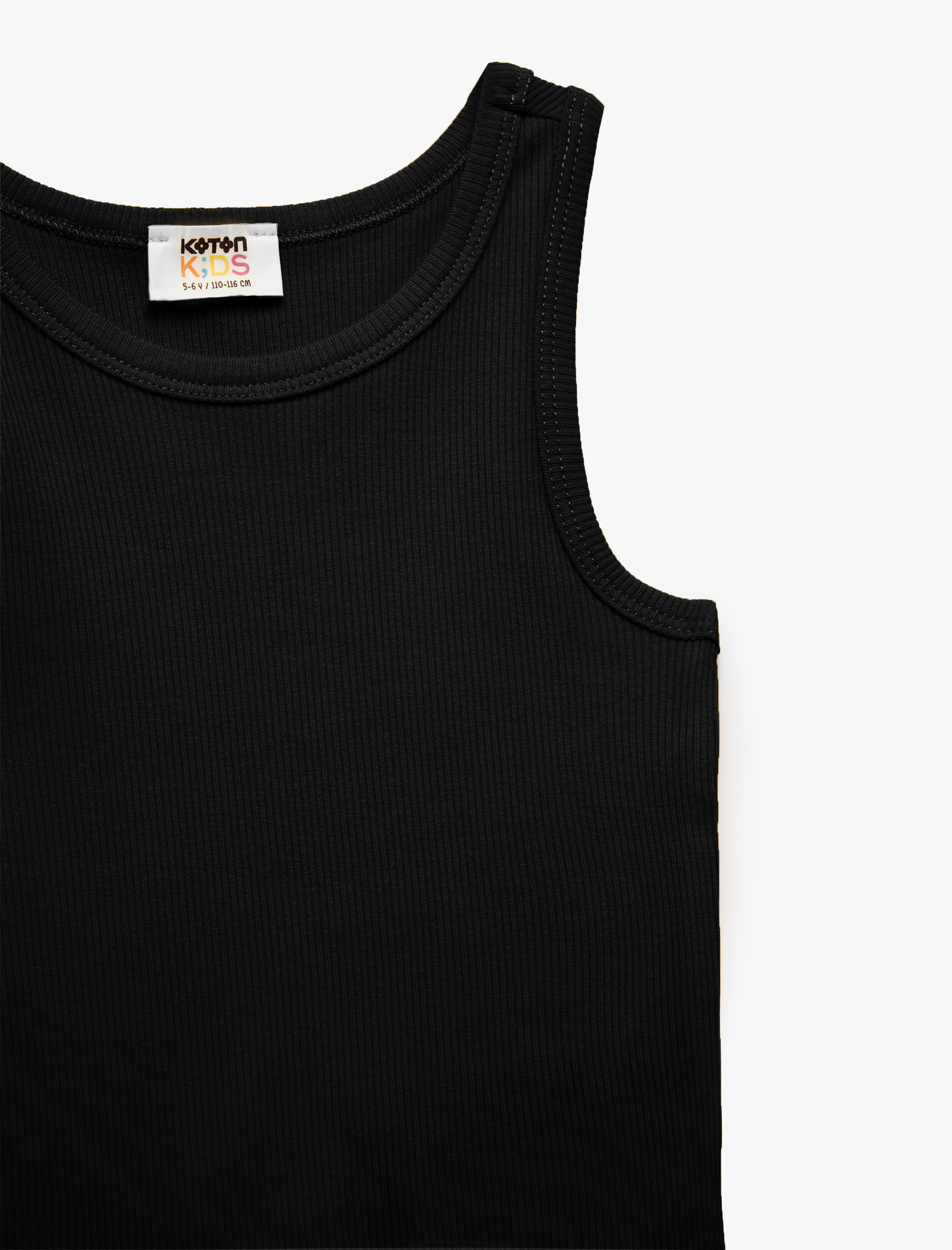  Kız Çocuk Pamuklu Bisiklet Yaka Kolsuz Kaşkorse Basic Atlet