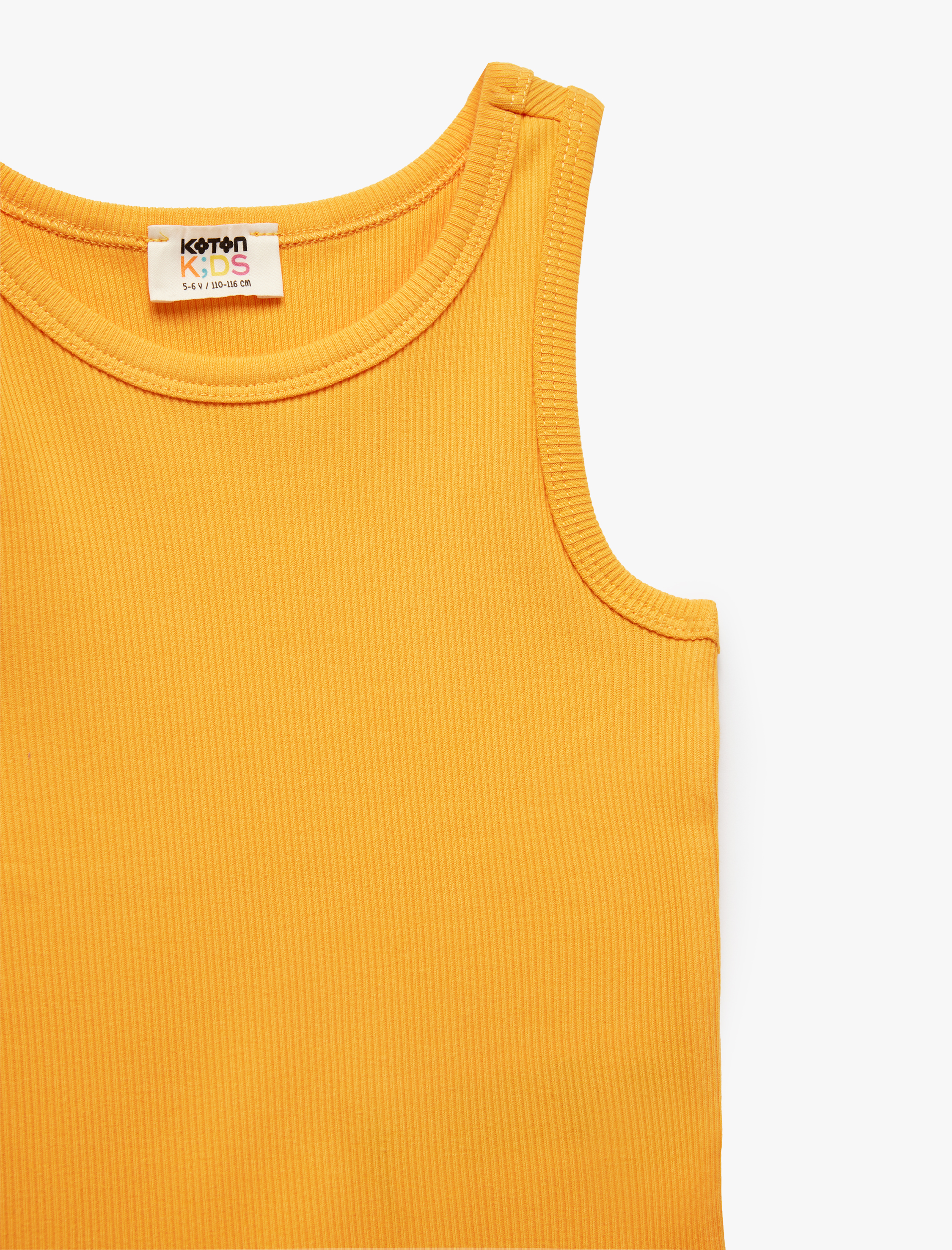  Kız Çocuk Pamuklu Bisiklet Yaka Kolsuz Kaşkorse Basic Atlet