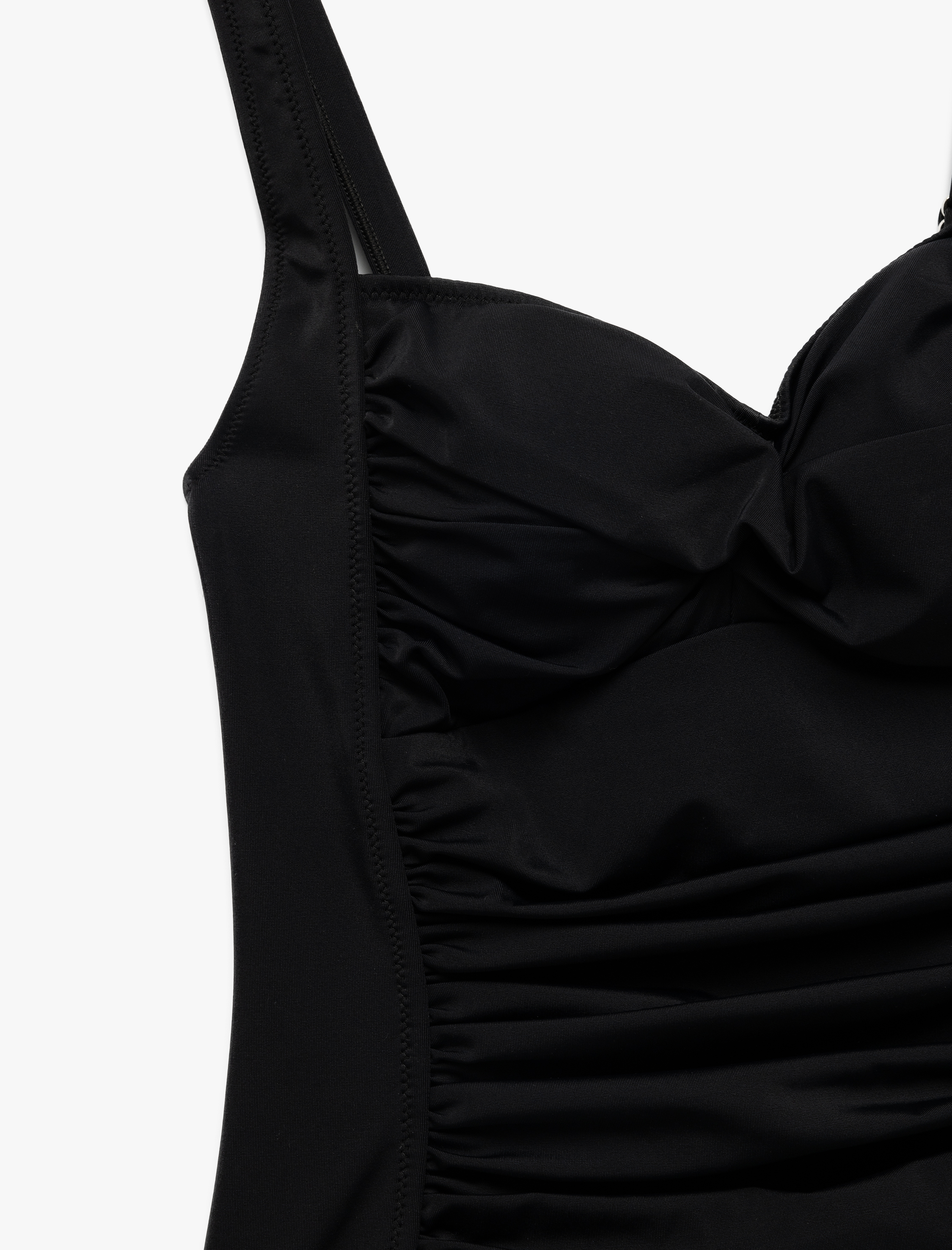   Korse Detaylı Drape Detaylı Askılı Bikini Tankini Üst