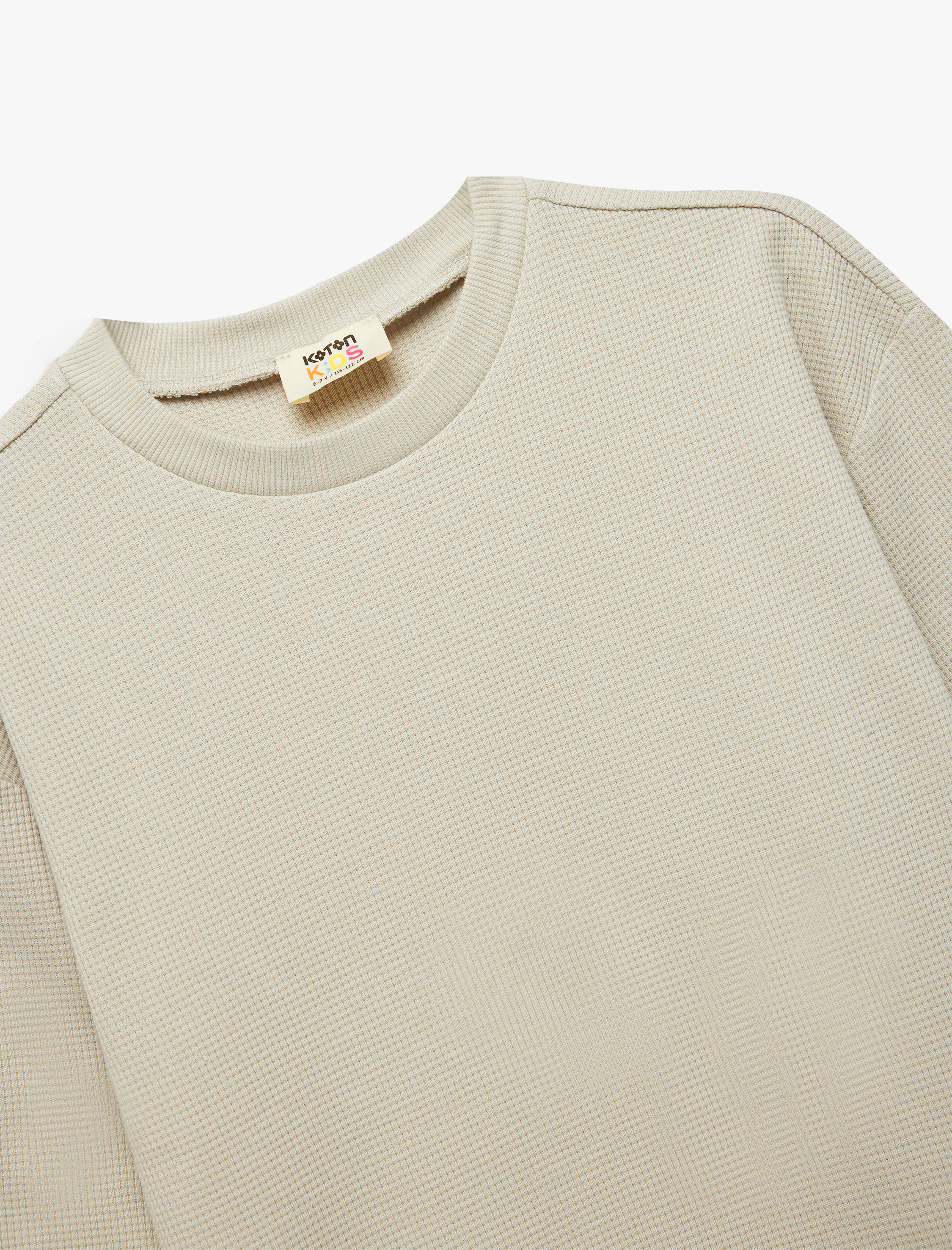  Erkek Çocuk Pamuklu Uzun Kollu Bisiklet Yaka Oversize Basic Sweatshirt