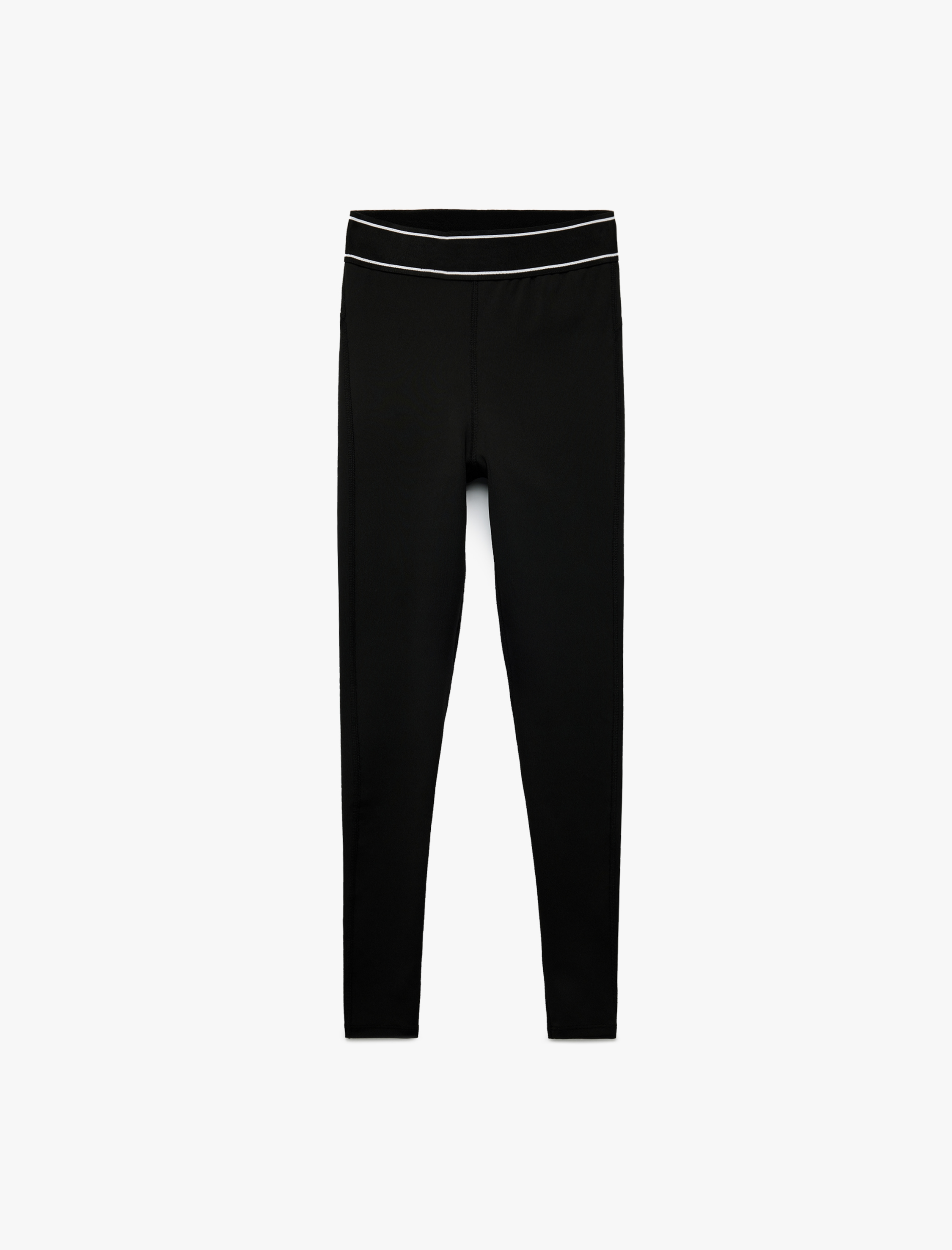 Koton Kadın Yüksek Bel Skinny Fit Çizgi Detaylı Spor Tayt -1