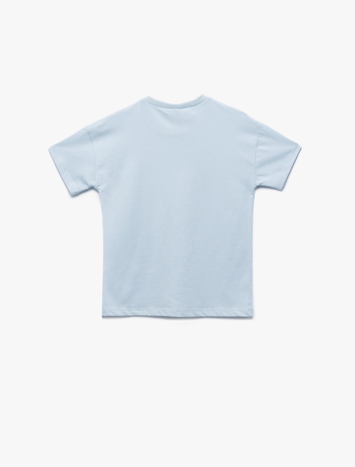 Erkek Bebek Pamuklu Kısa Kollu Cep Detaylı Bisiklet Yaka Basic Tişört