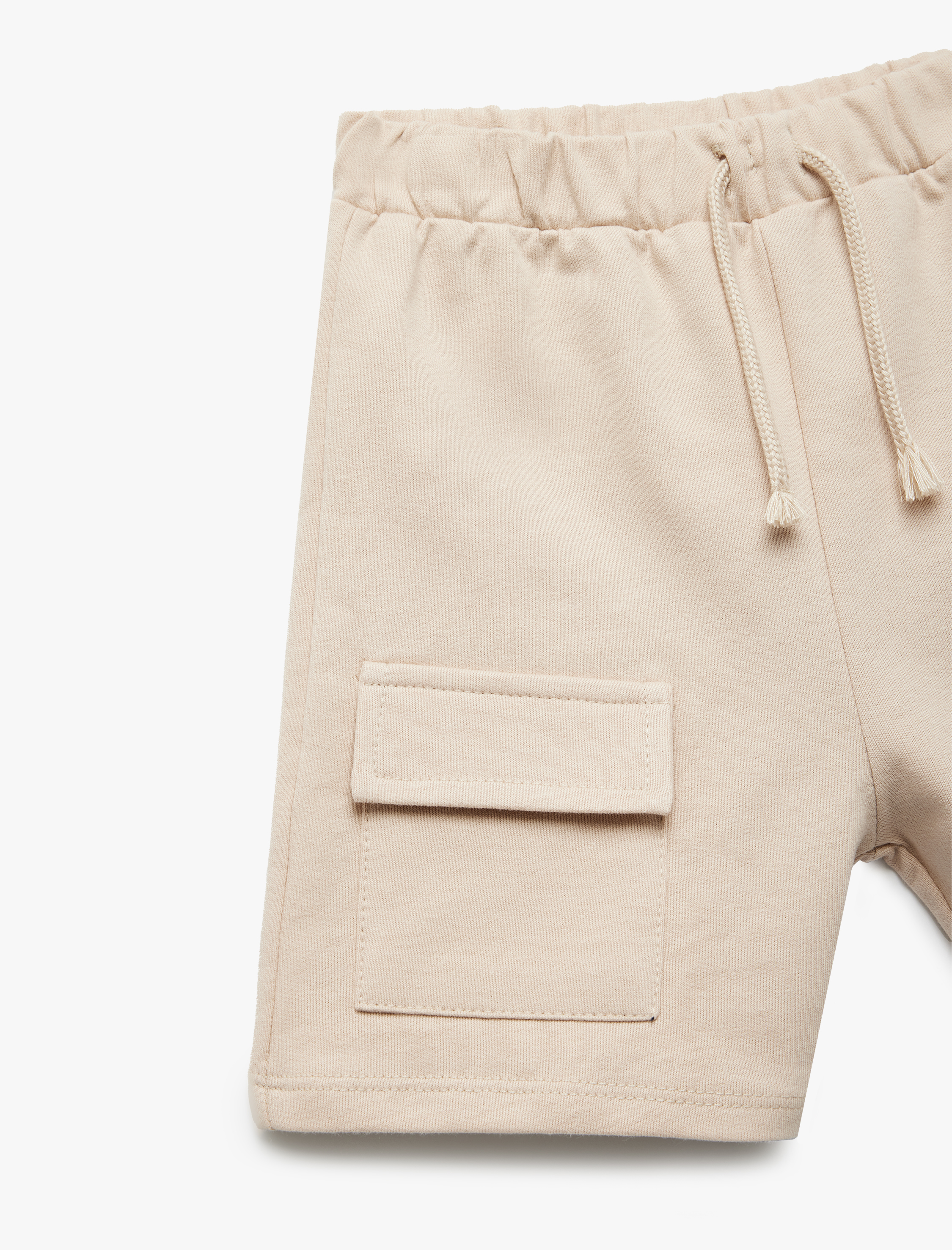 Erkek Bebek Cep Detaylı Pamuklu Beli Bağcıklı Şort