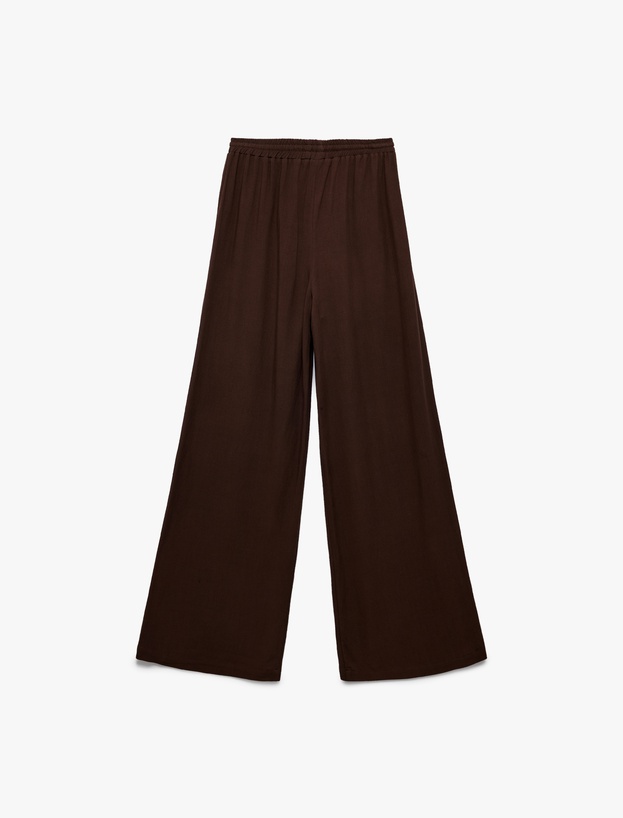 Koton X İnji - Beli Bağcıklı Rahat Kalıplı Keten Karışımlı Geniş Paça Pantolon_3