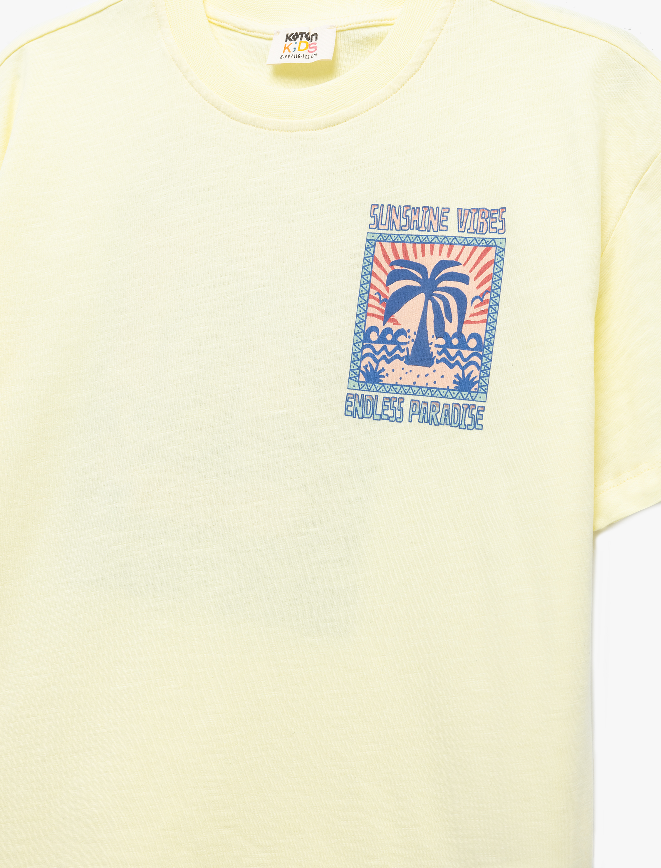  Erkek Çocuk Pamuklu Kısa Kollu Bisiklet Yaka Arkası Baskılı Tişört