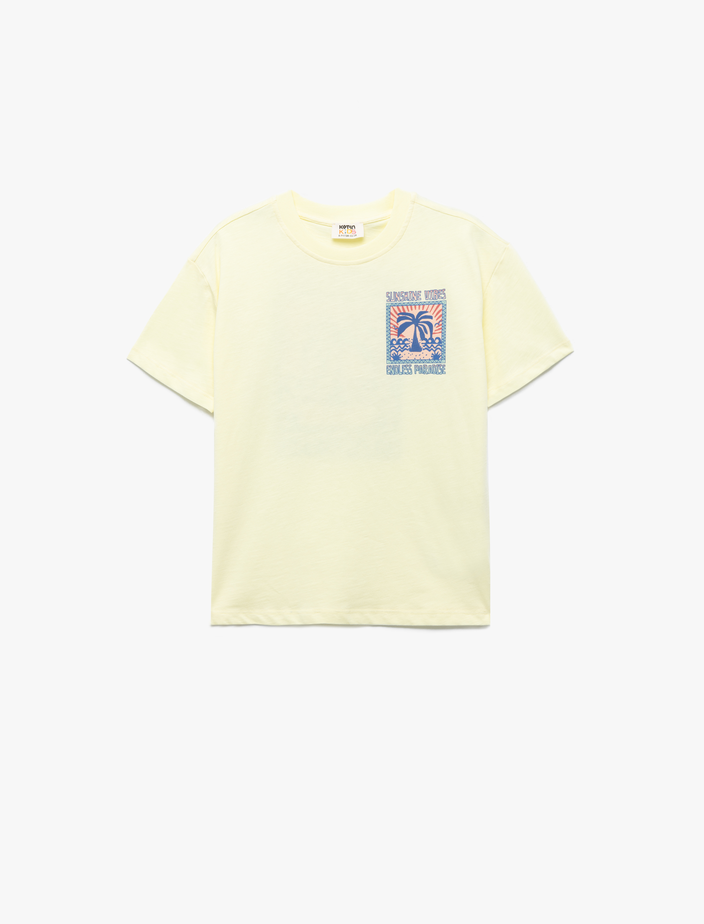  Erkek Çocuk Pamuklu Kısa Kollu Bisiklet Yaka Arkası Baskılı Tişört