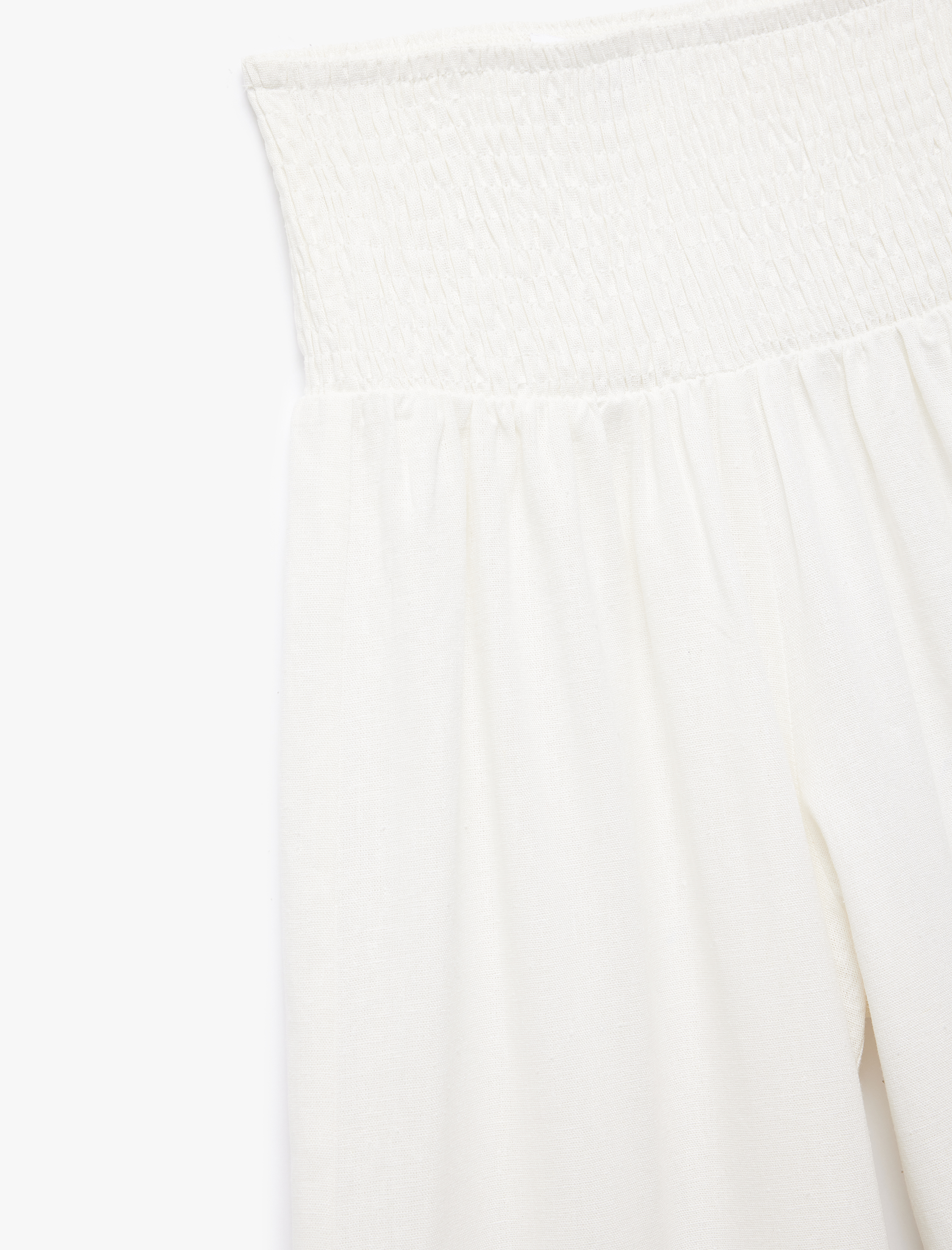   Koton X İnji - Beli Gipeli Rahat Kalıp Keten Karışımlı Geniş Paça Pantolon