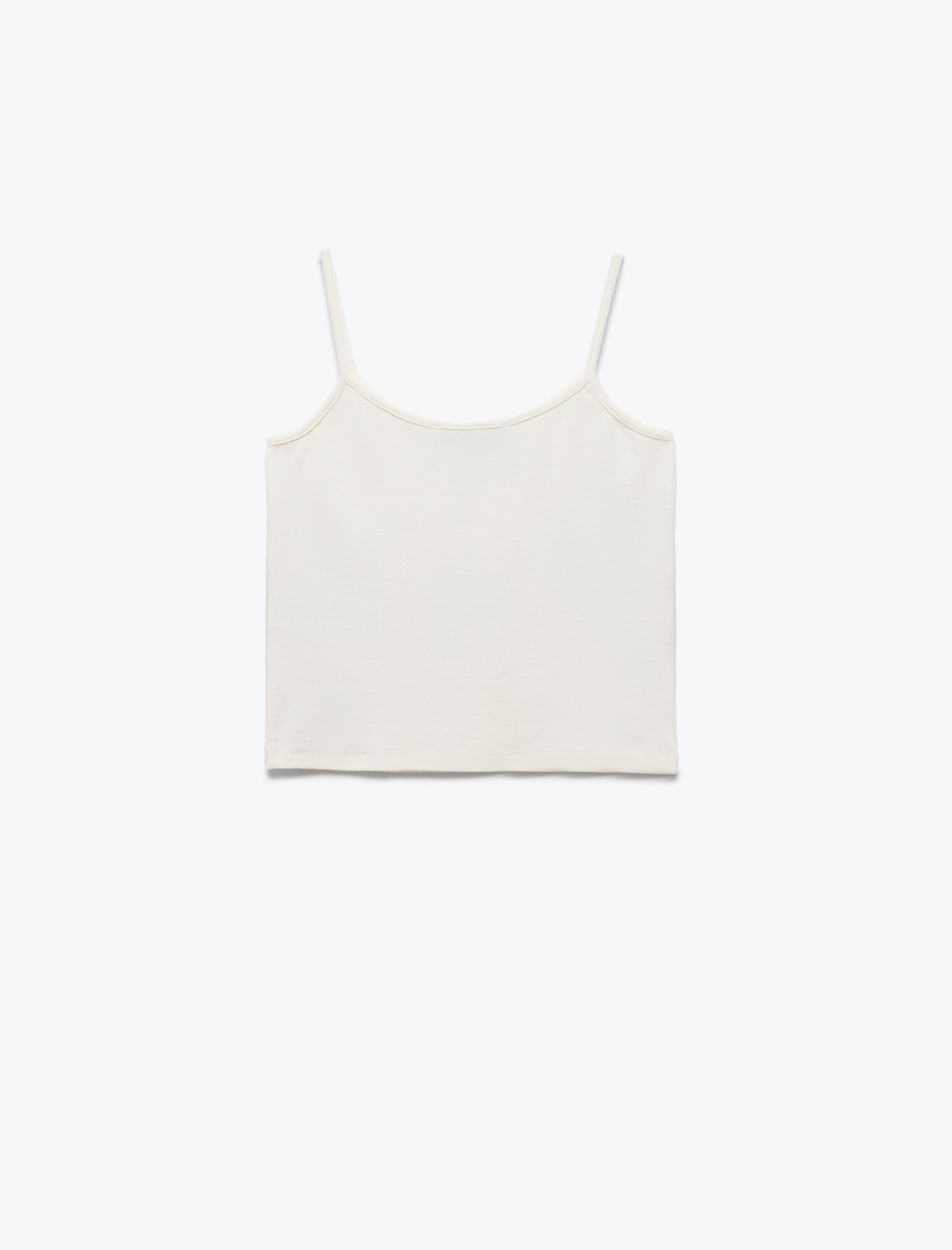   Pamuklu Çiçekli Kolsuz Askılı Pullu Payetli Crop Bluz