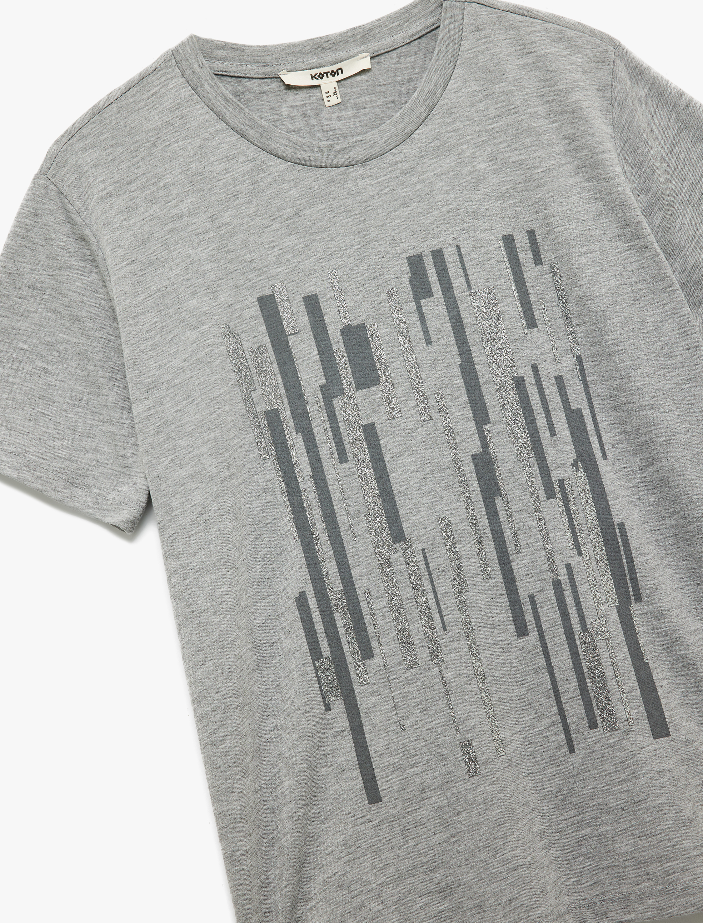   Bisiklet Yaka Kısa Kollu Grafik Baskılı Tişört