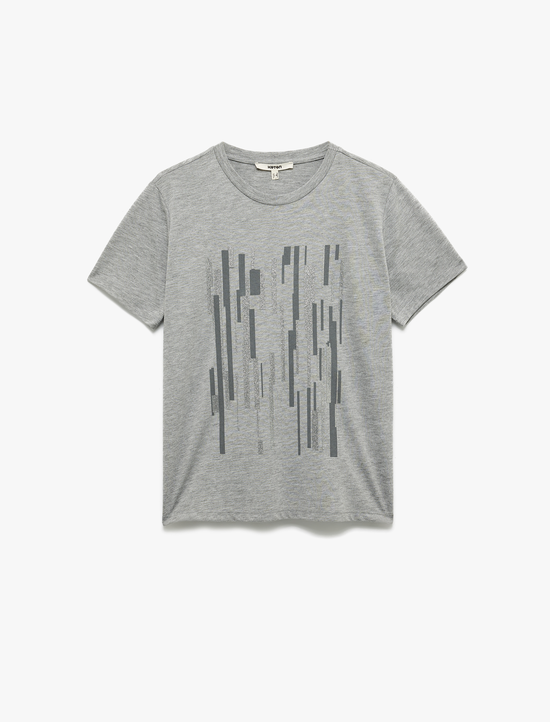   Bisiklet Yaka Kısa Kollu Grafik Baskılı Tişört