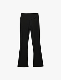 Yüksek Bel Slim Fit İspanyol Paça Spor Tayt