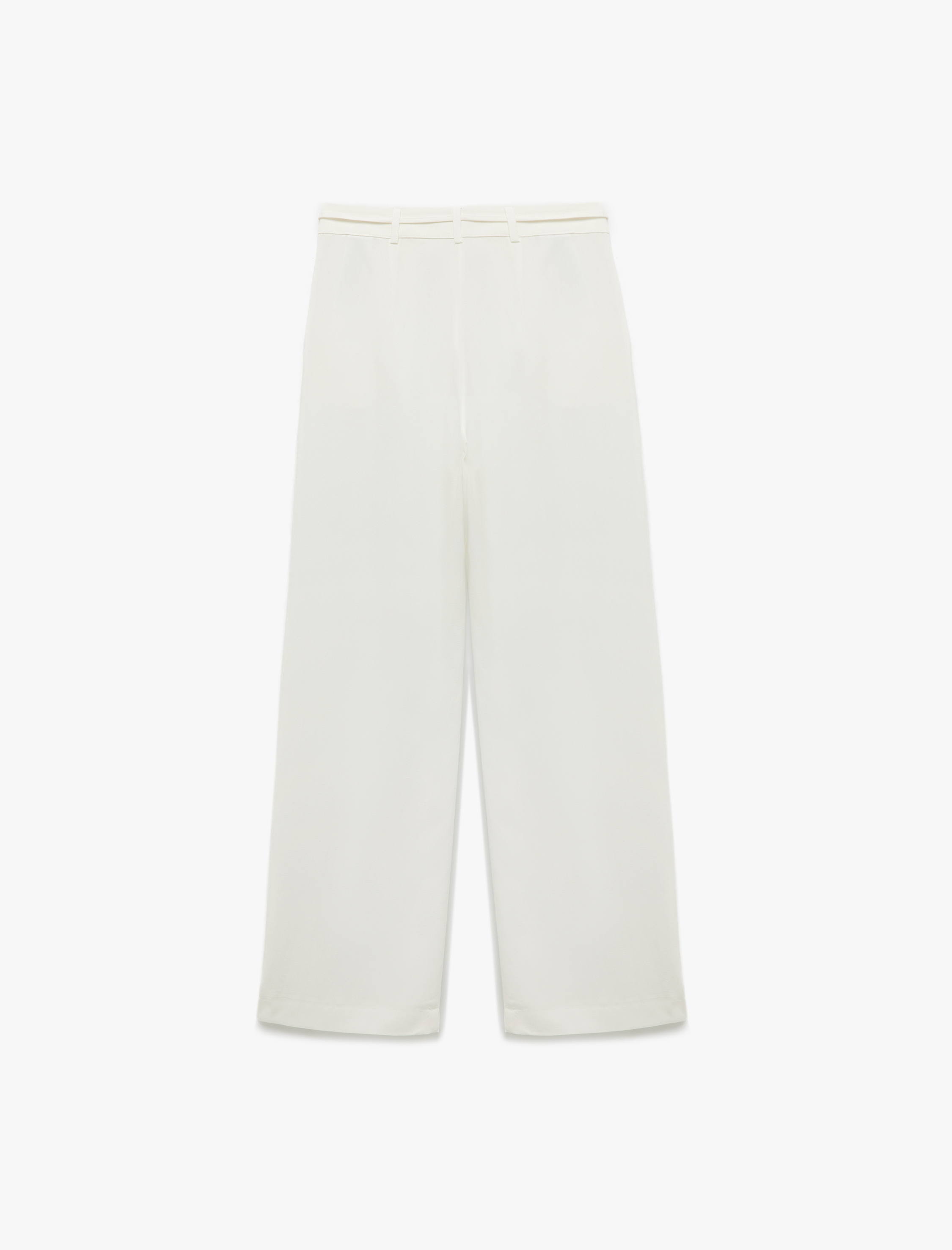   Koton X Sibil Çetinkaya - Bağlama Detaylı Cepli Geniş Düz Paça Keten Karışımlı Pantolon