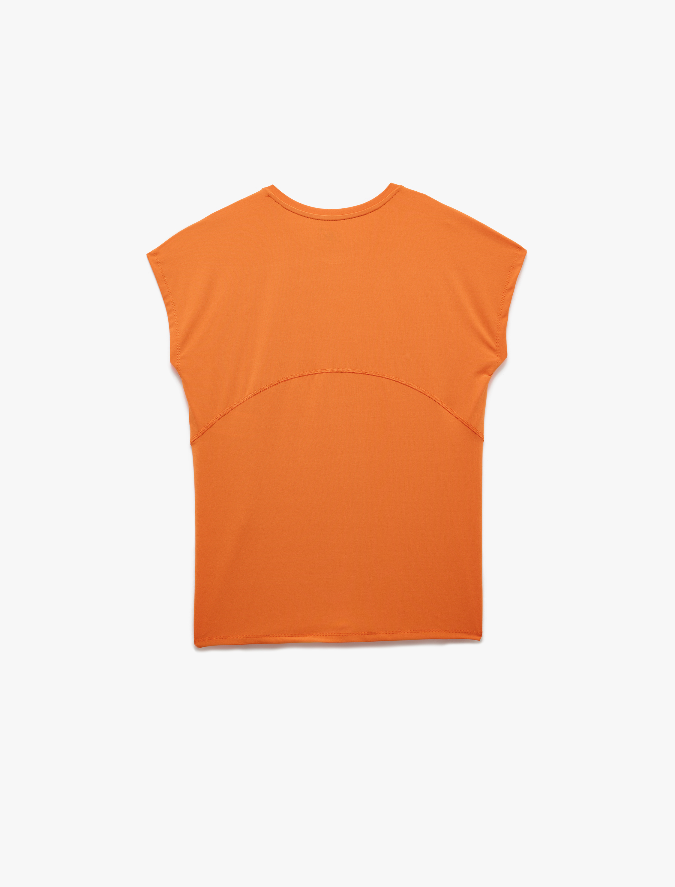   Kısa Kollu Bisiklet Yaka Dikiş Detaylı Spor Tişört