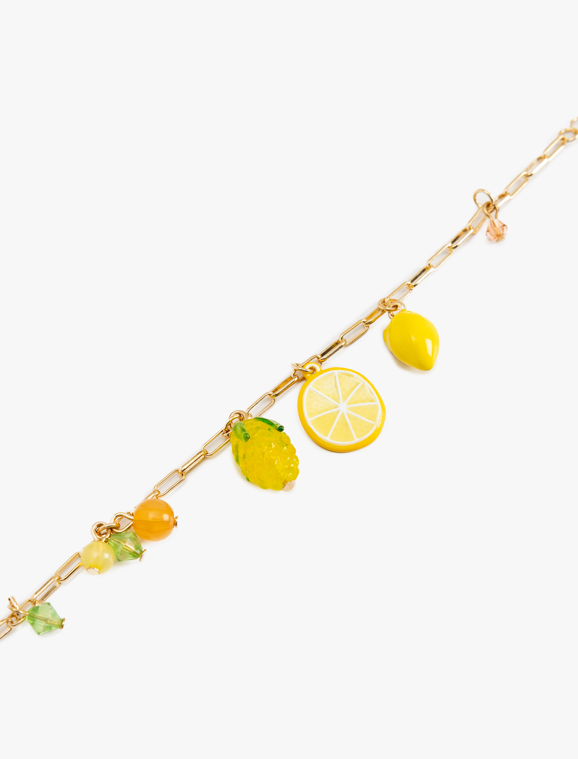  Kadın Çelik Karışımlı Limon Detaylı Zincir Bileklik