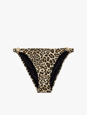 Aksesuar Detaylı Leopar Desenli Bikini Altı