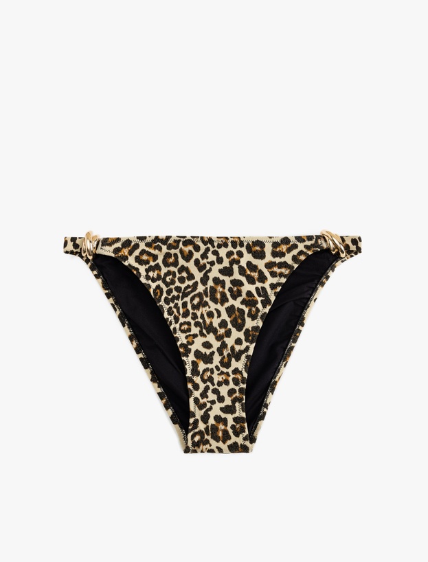 Aksesuar Detaylı Leopar Desenli Bikini Altı_0
